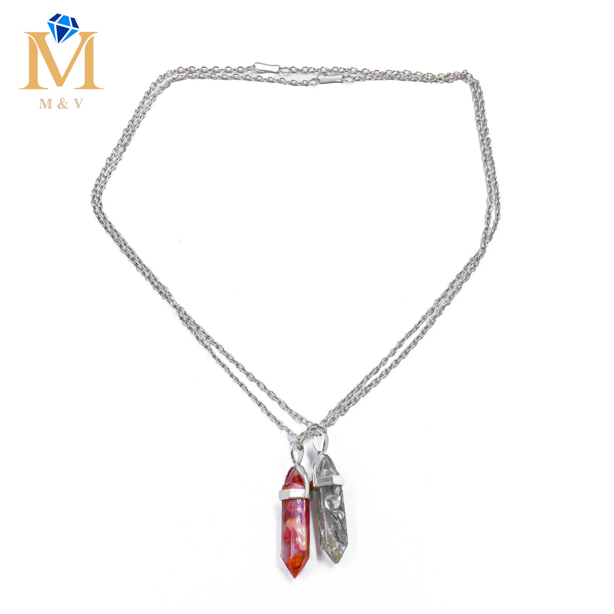 Collares en Pareja de piedras M14 Acero Inoxidable