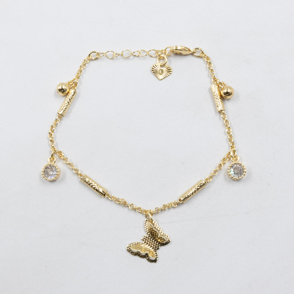 Pulseras Doradas con Dije M1 Oro Laminado