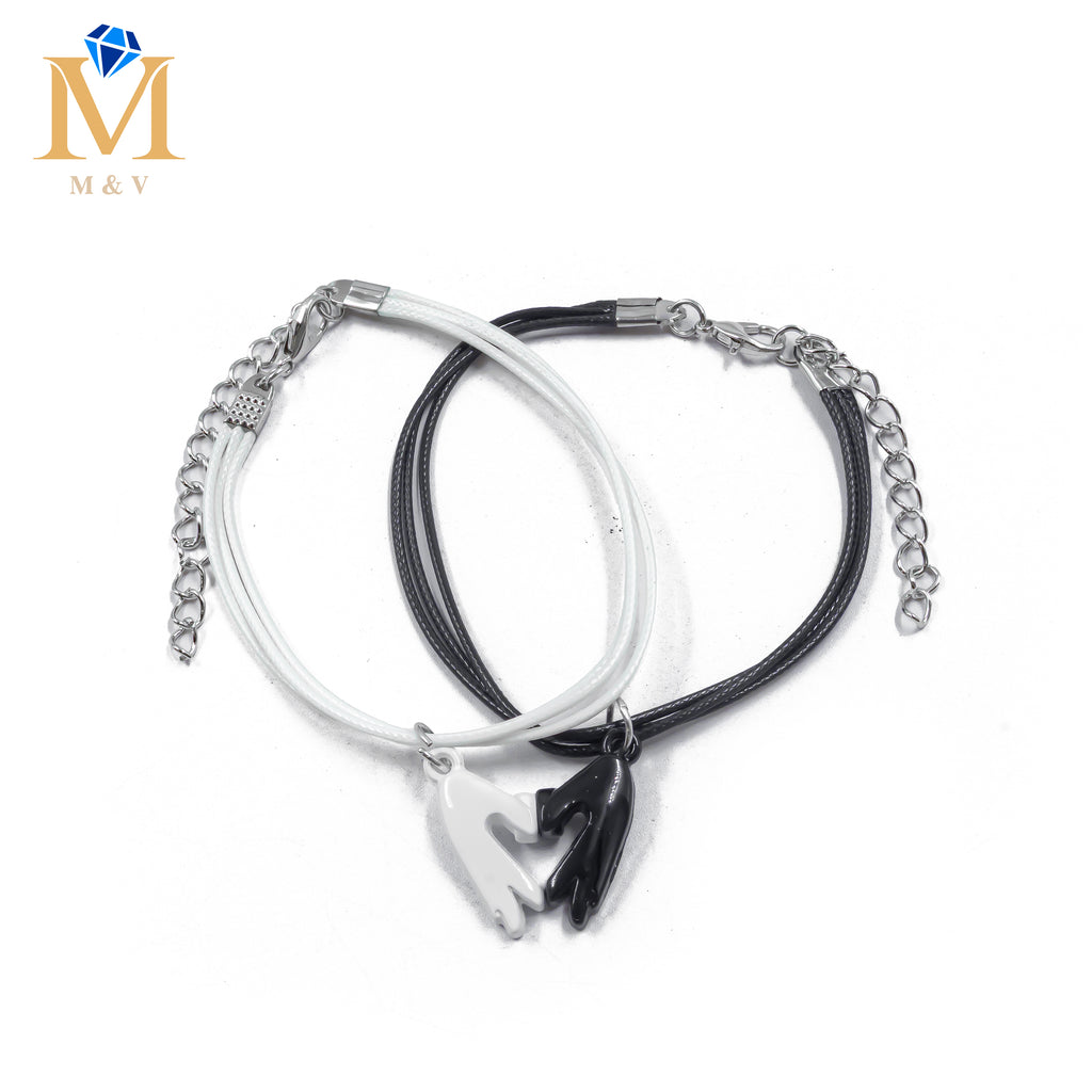Pulseras de Corazón de Pareja con imán M5 Oro Laminado