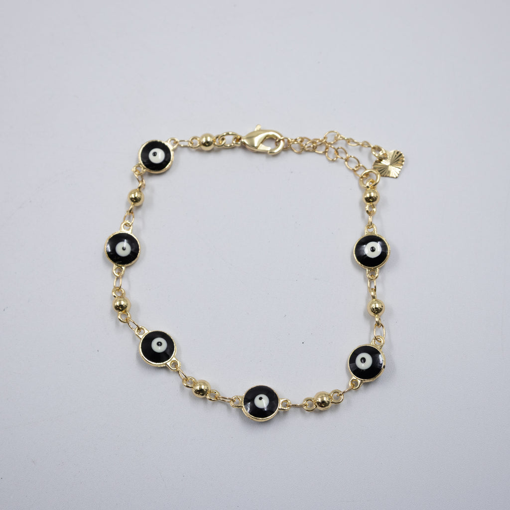 Pulsera Dorada de Ojo Turco M3 Oro Laminado