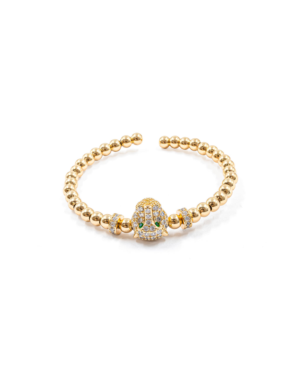 Brazalete Dorado con Piedras M7 Oro Laminado