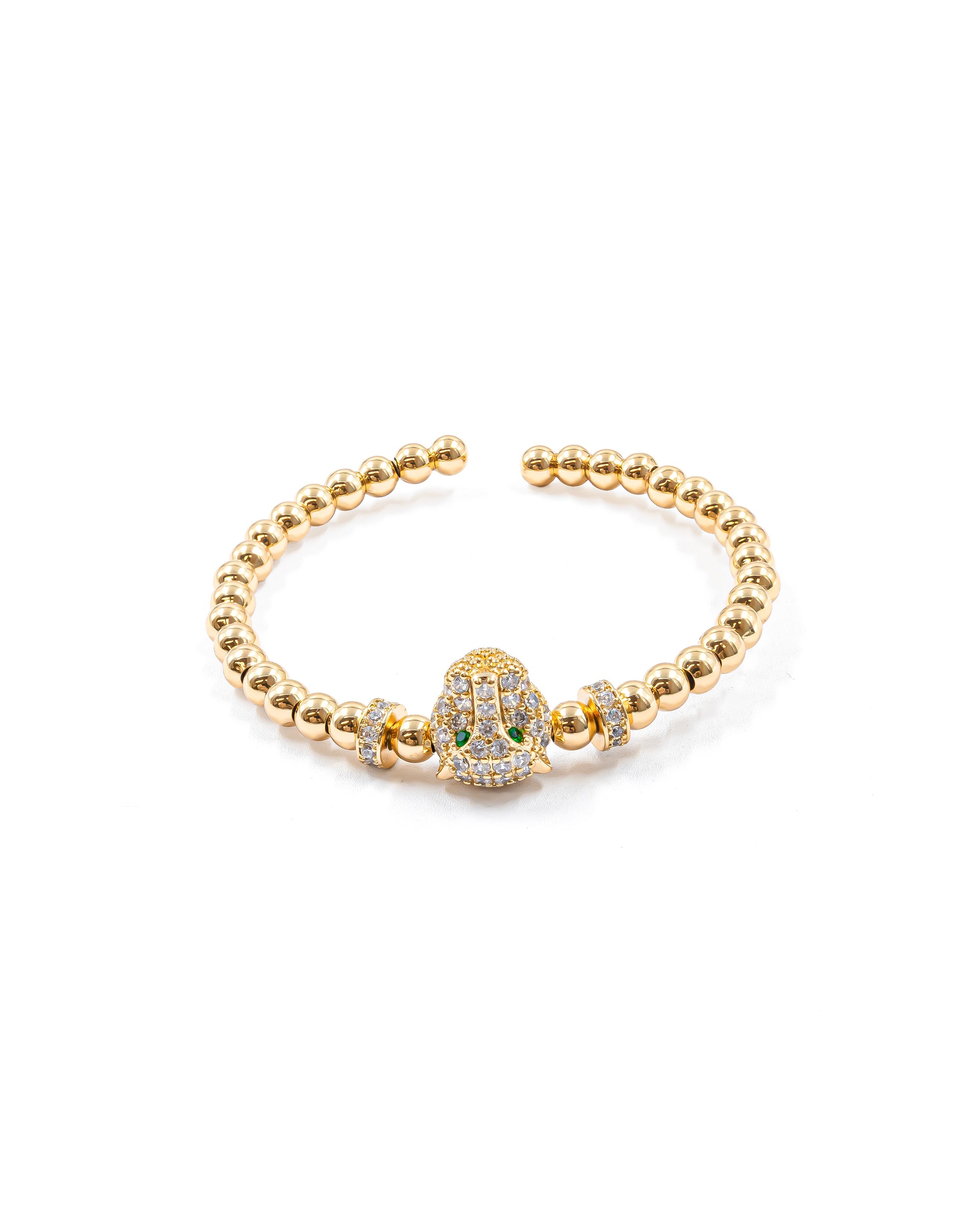 Brazalete Dorado con Piedras M7 Oro Laminado