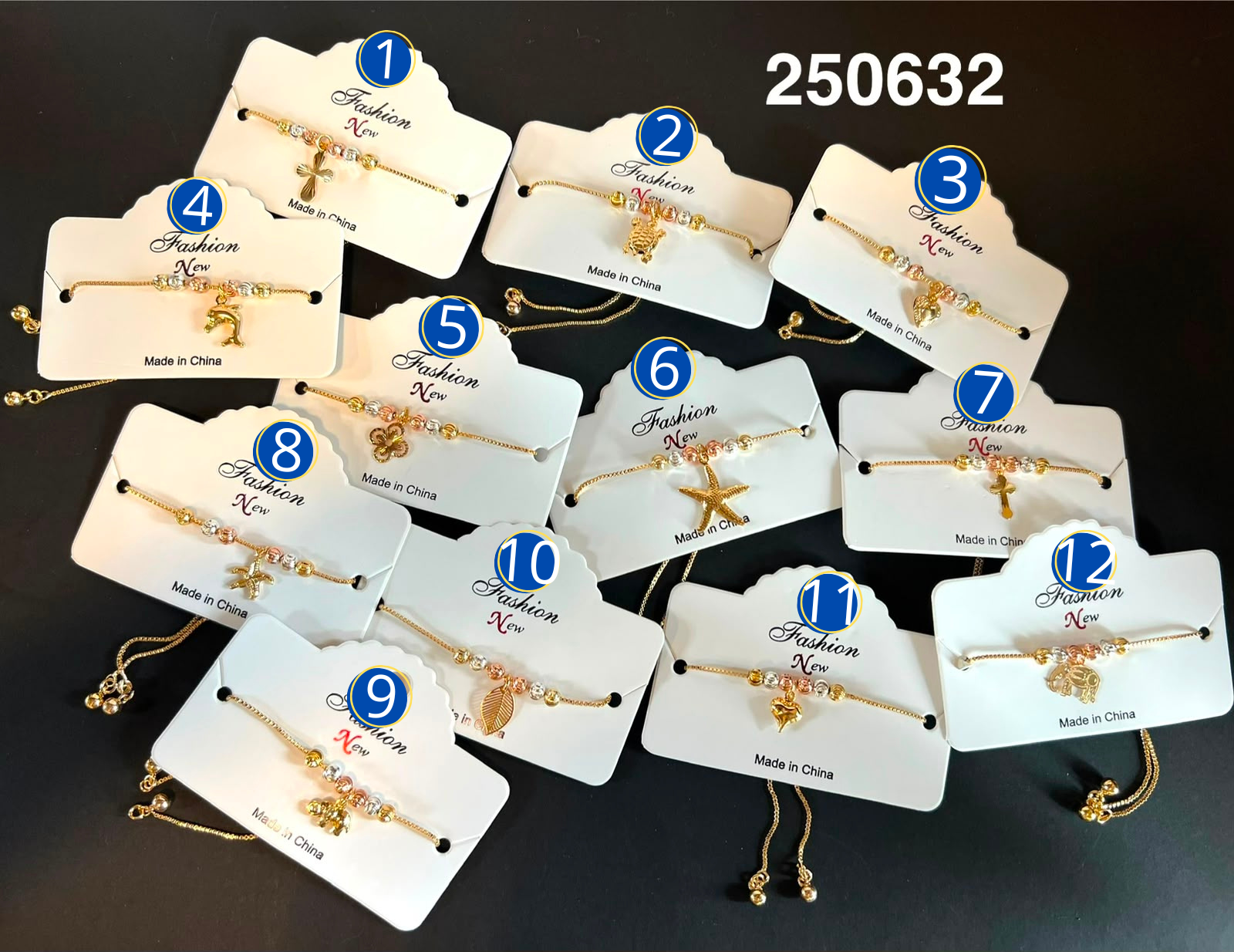 [13/AGOSTO/26] Pulseras Doradas con Dije M2 Oro Laminado