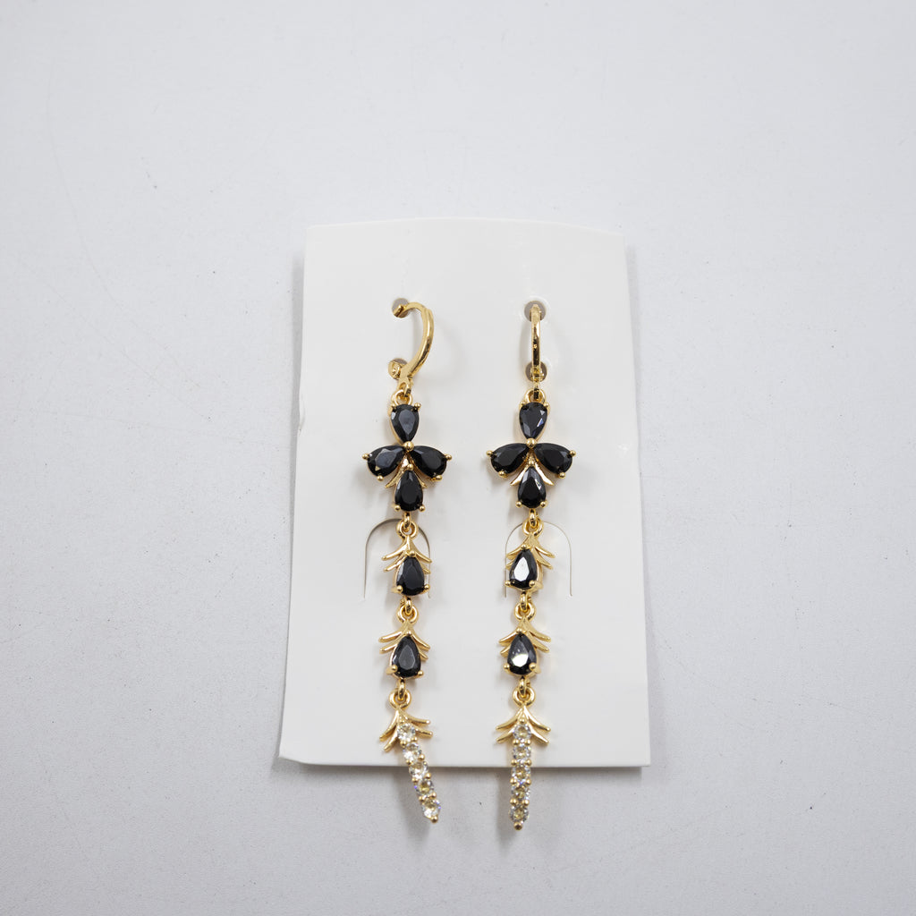 Aretes Largos Dorados con piedras M5 Oro Laminado
