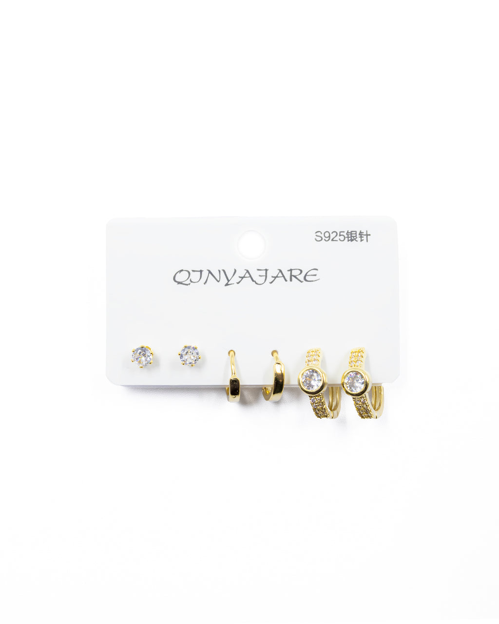 ARETES PAQUETE DE 3 M1 ORO LAMINADO