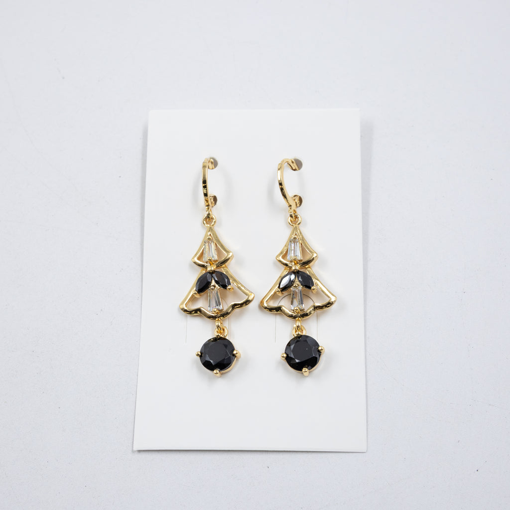 Aretes Largos Dorados con piedras M3 Oro Laminado