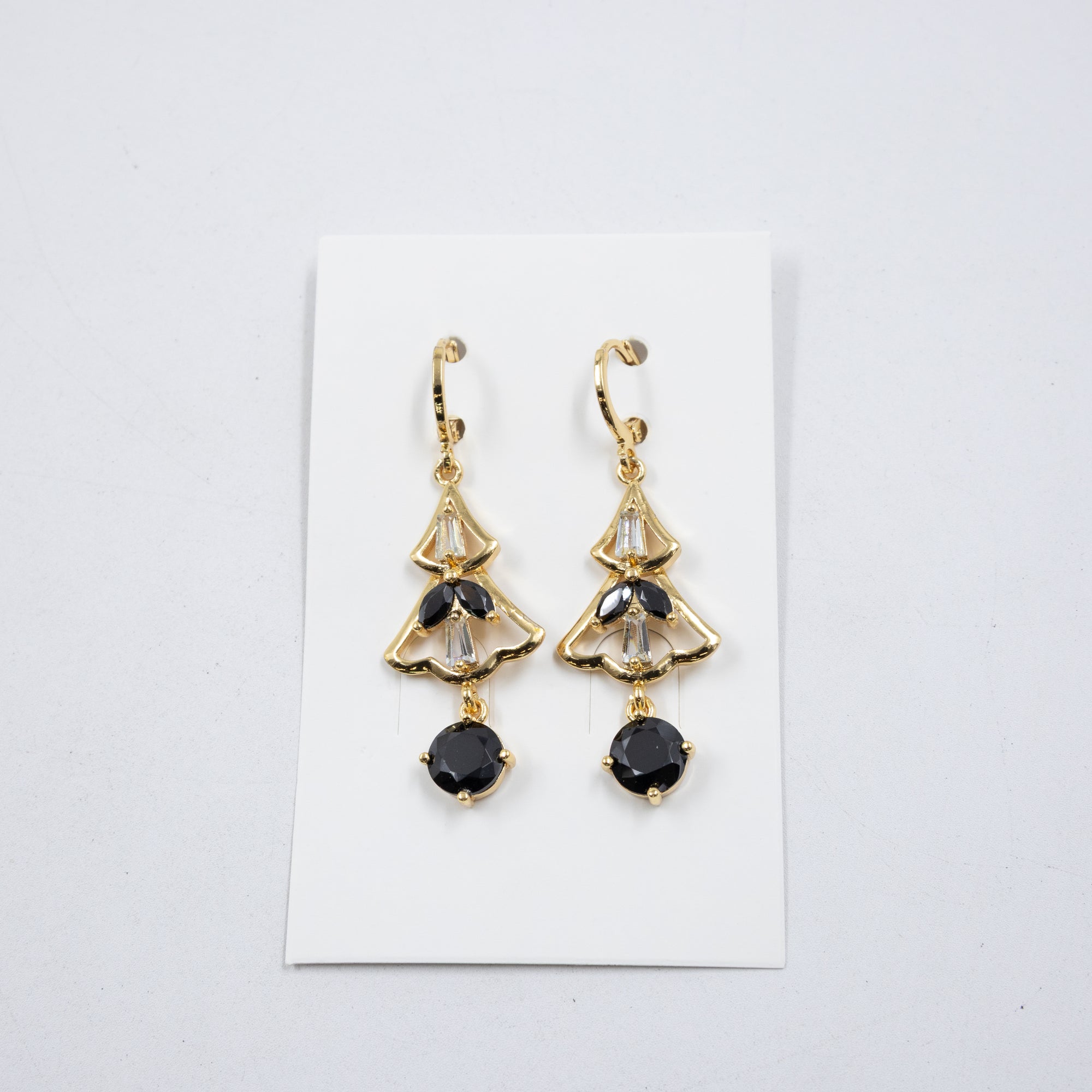 Aretes Largos Dorados con piedras M3 Oro Laminado