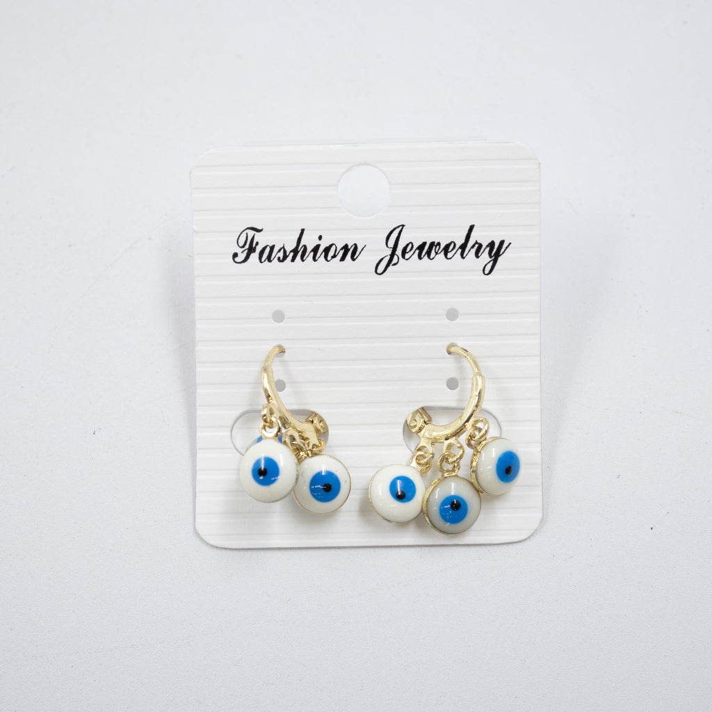 Arete Dorado de Ojo Turco con Piedras M6 Oro Laminado