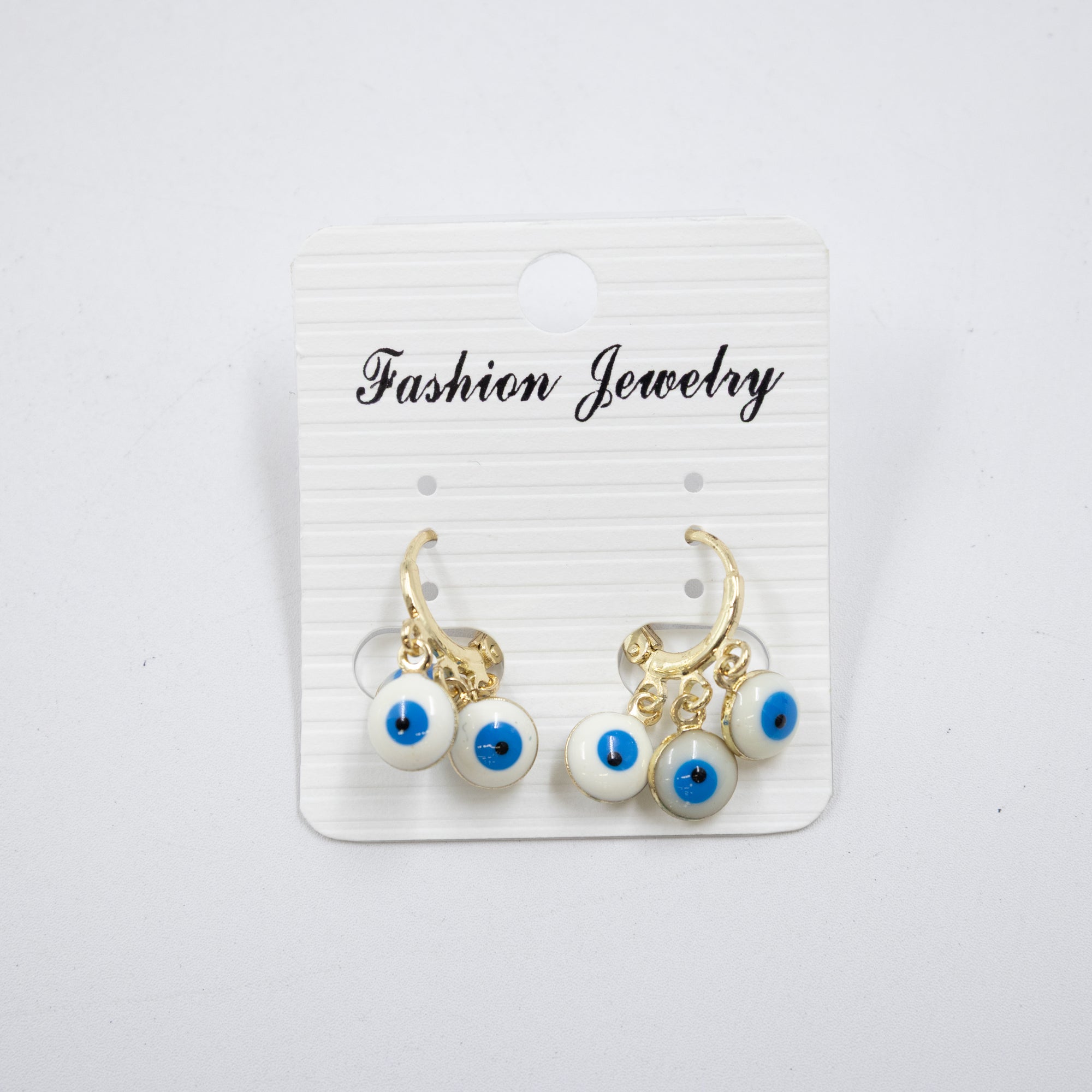 Arete Dorado de Ojo Turco con Piedras M6 Oro Laminado