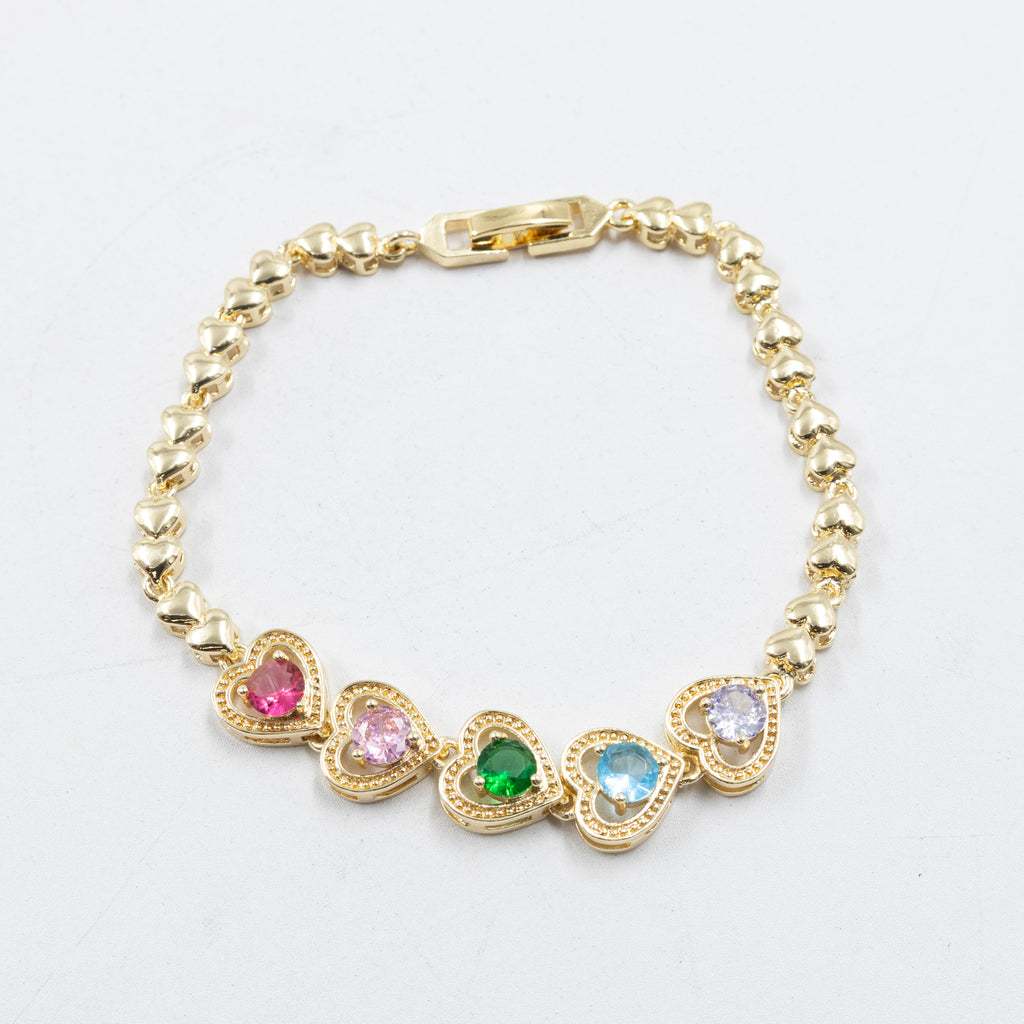Pulseras Doradas con Piedras M2 Oro Laminado