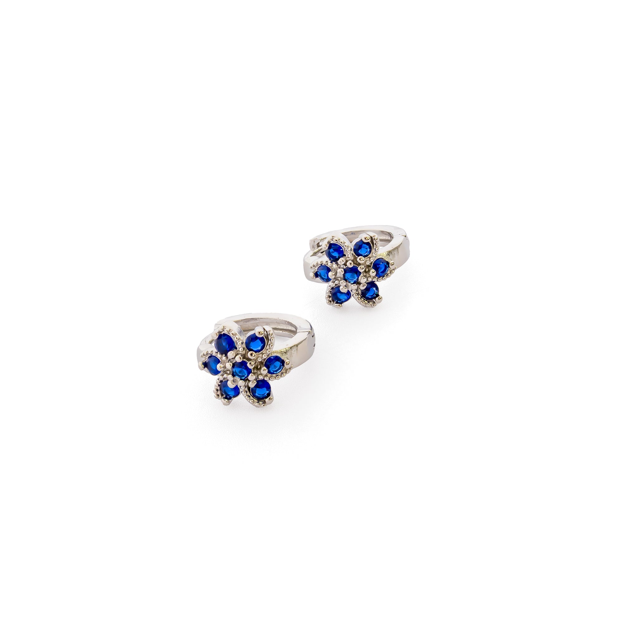 Aretes Plateados Huggies con Piedras Diferentes Colores M15 Oro Laminado
