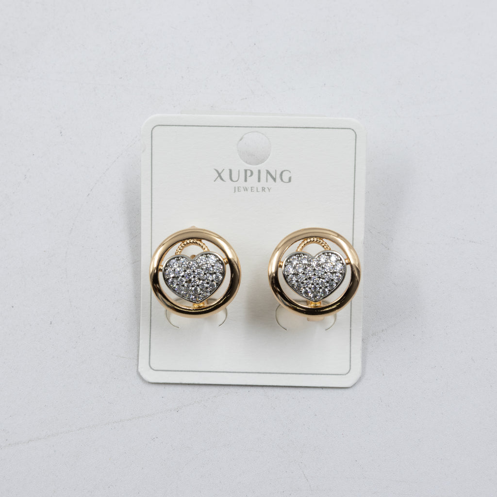 Aretes Dorados con Piedras Xuping M5 Oro Laminado