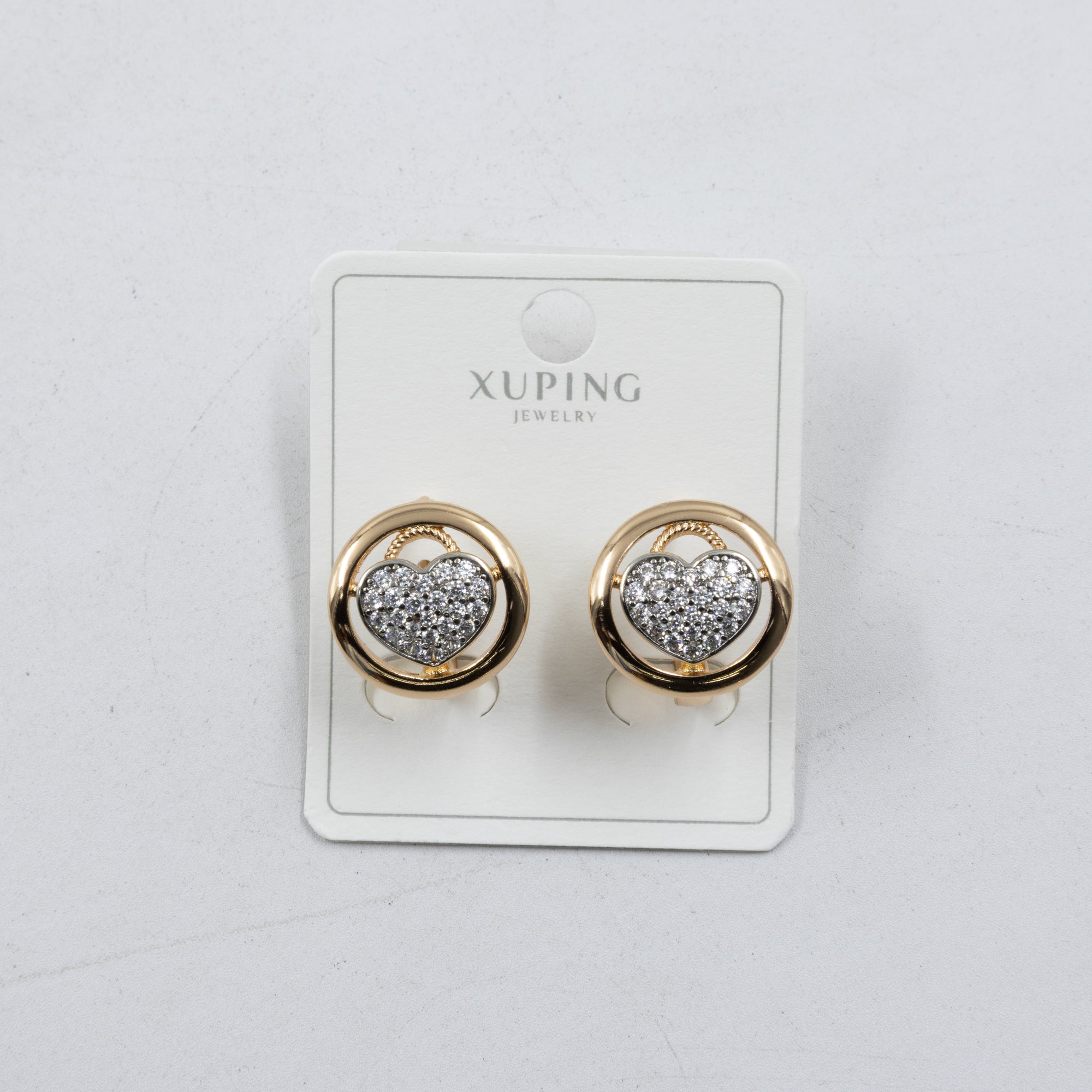 Aretes Dorados con Piedras Xuping M5 Oro Laminado