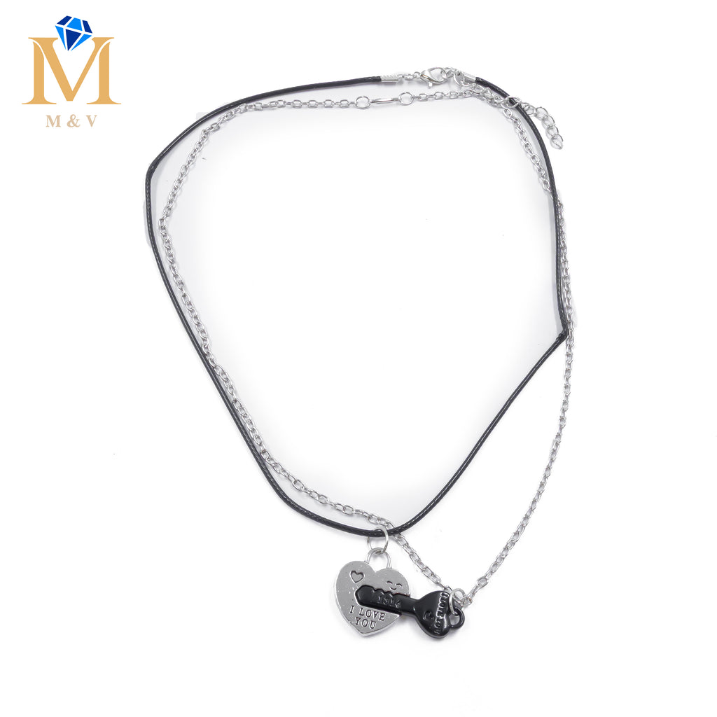 Collares en Pareja de corazón y llave M6 Acero Inoxidable