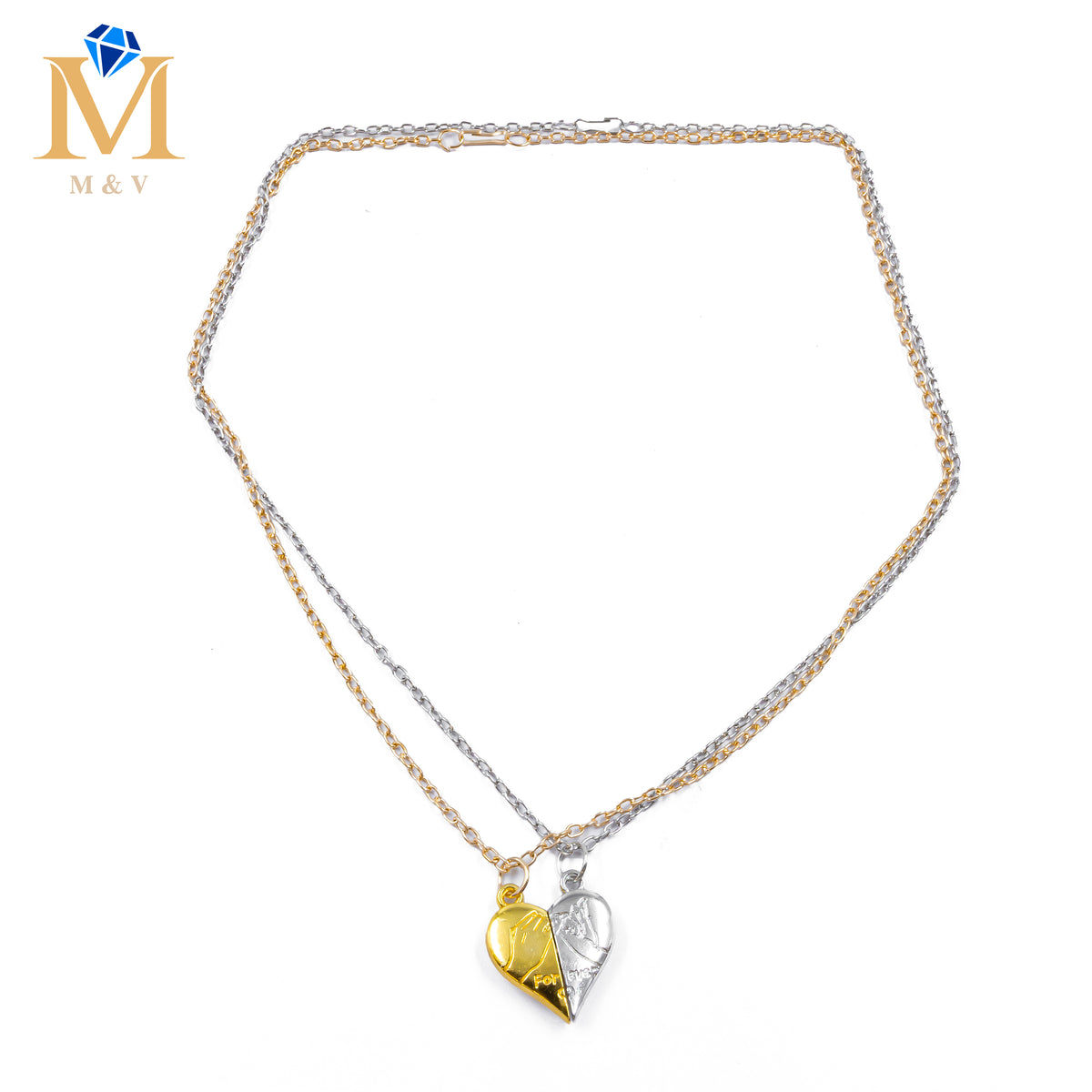 Collares en Pareja de corazón M4 Acero Inoxidable
