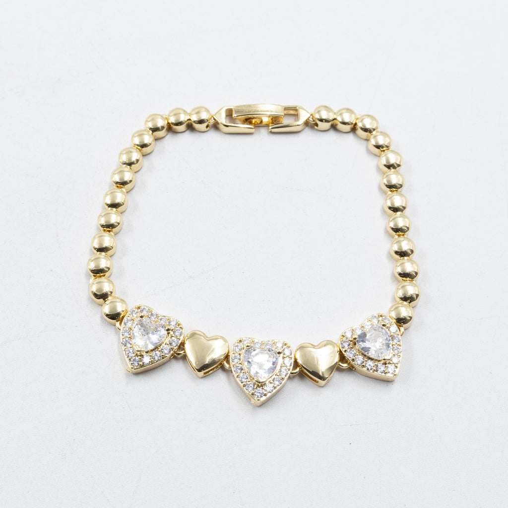 Pulseras Doradas con Piedras M4 Oro Laminado