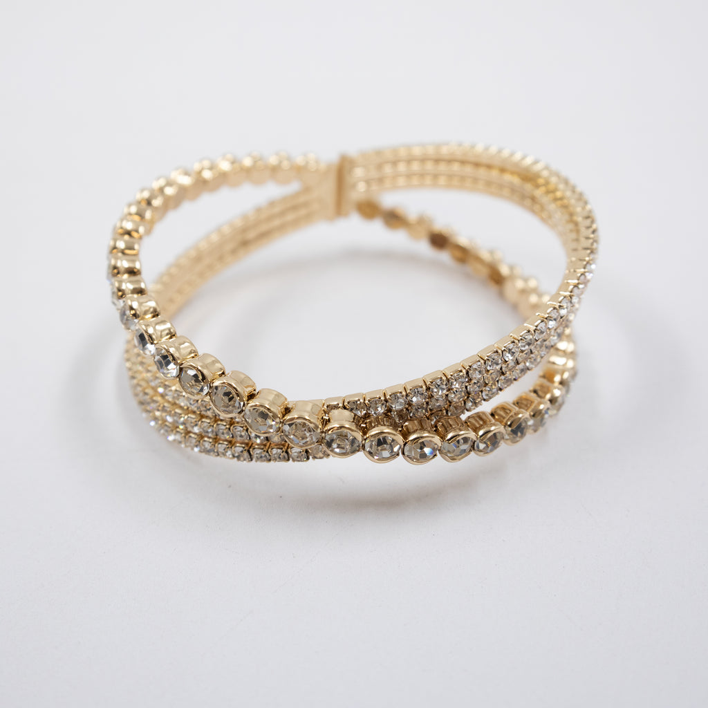 Pulsera Dorada con Piedras M1 Oro Laminado