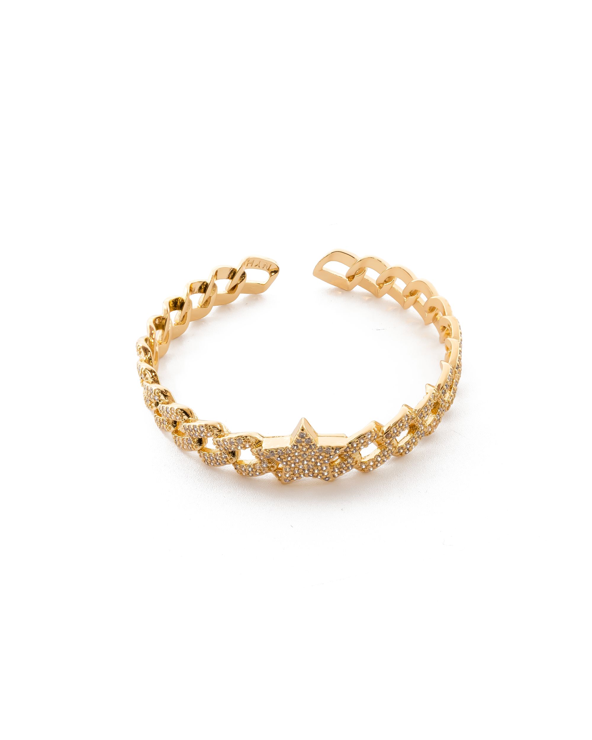 Brazalete Dorado con Piedras M4 Oro Laminado