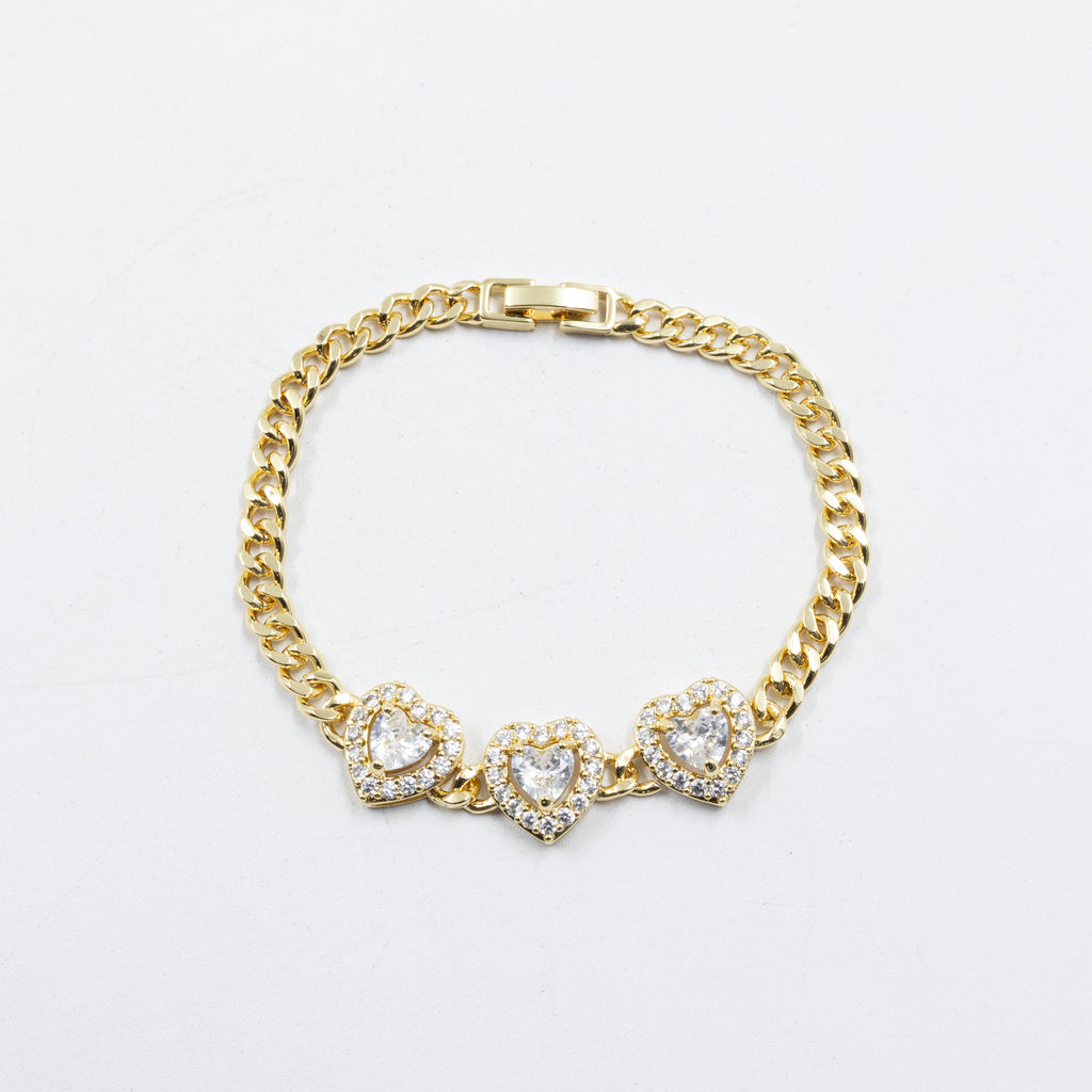 Cadenas de Pulseras Doradas con Piedras M6 Oro Laminado