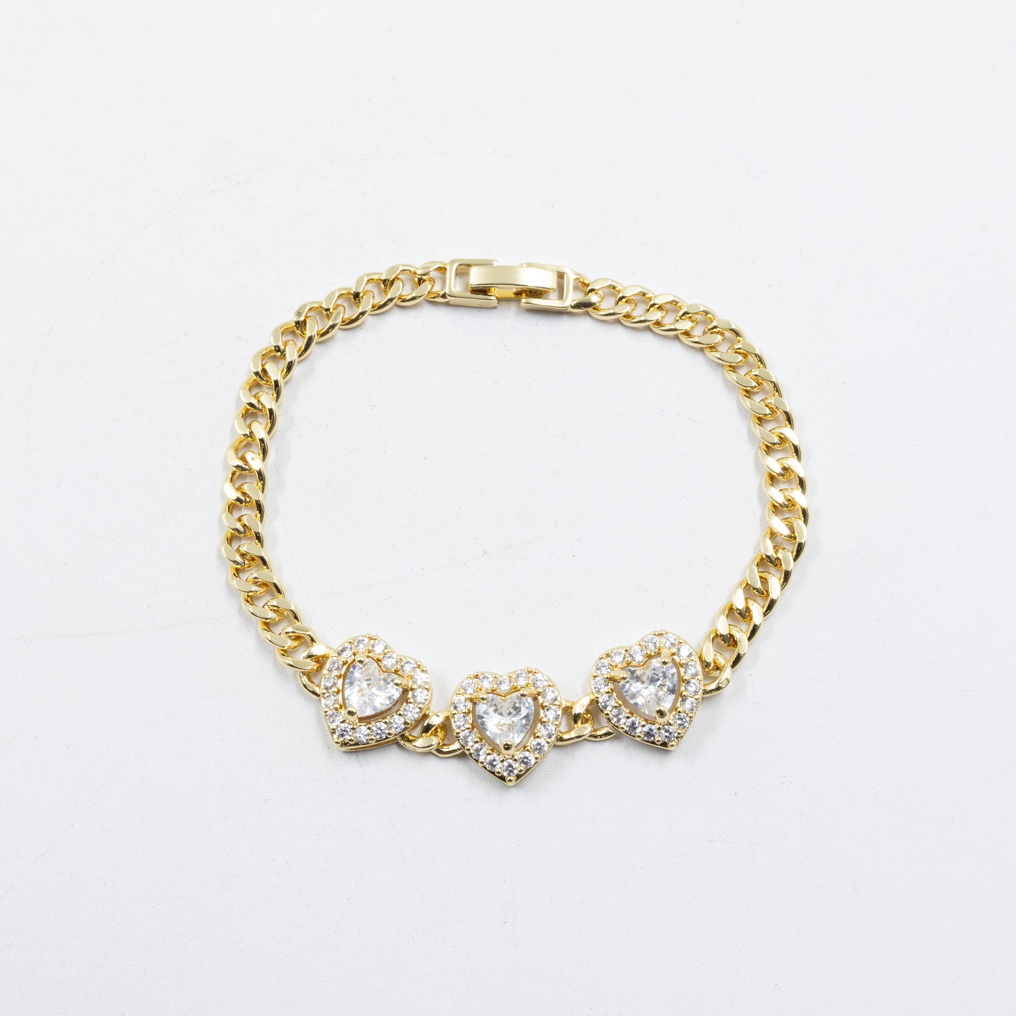 Cadenas de Pulseras Doradas con Piedras M6 Oro Laminado
