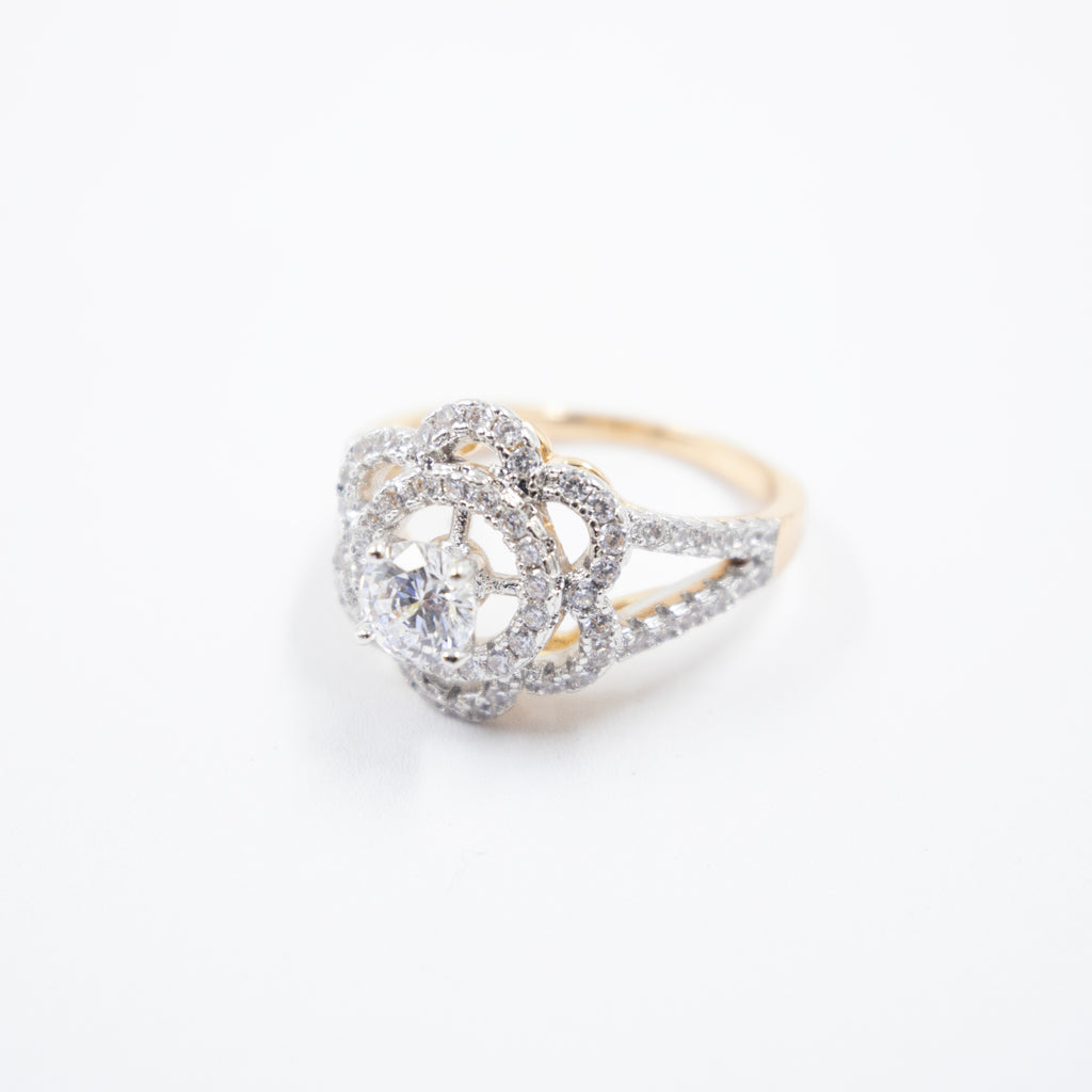 Anillos Dorados Xuping con Piedras M2 Oro Laminado