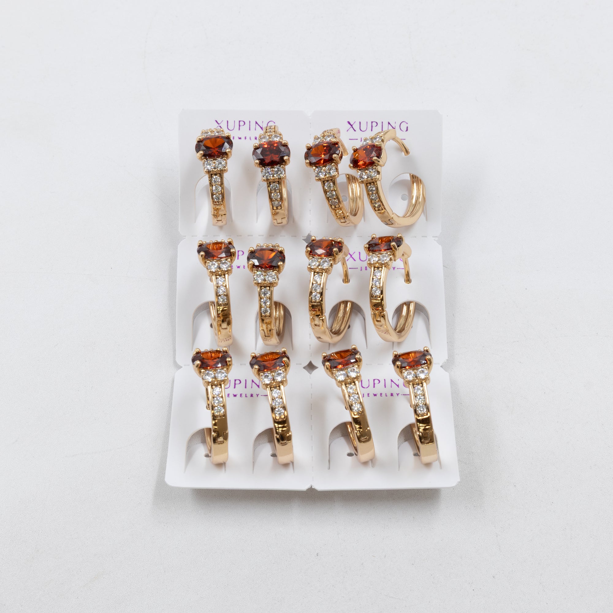 Paquete de 6 pares de Aretes Xuping Dorado M18 Oro Laminado