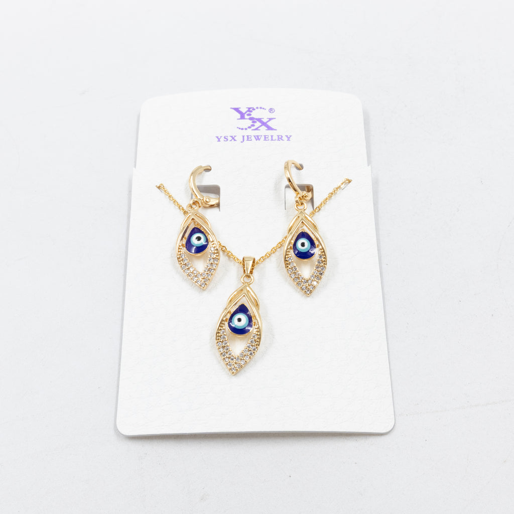 Conjunto de Aretes y Collar Oro Laminado