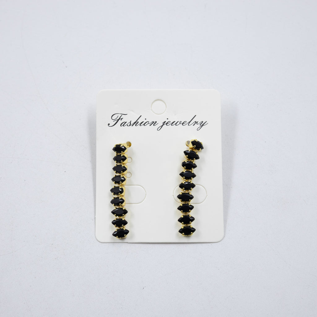 Aretes Largos Dorados con piedras M1 Oro Laminado