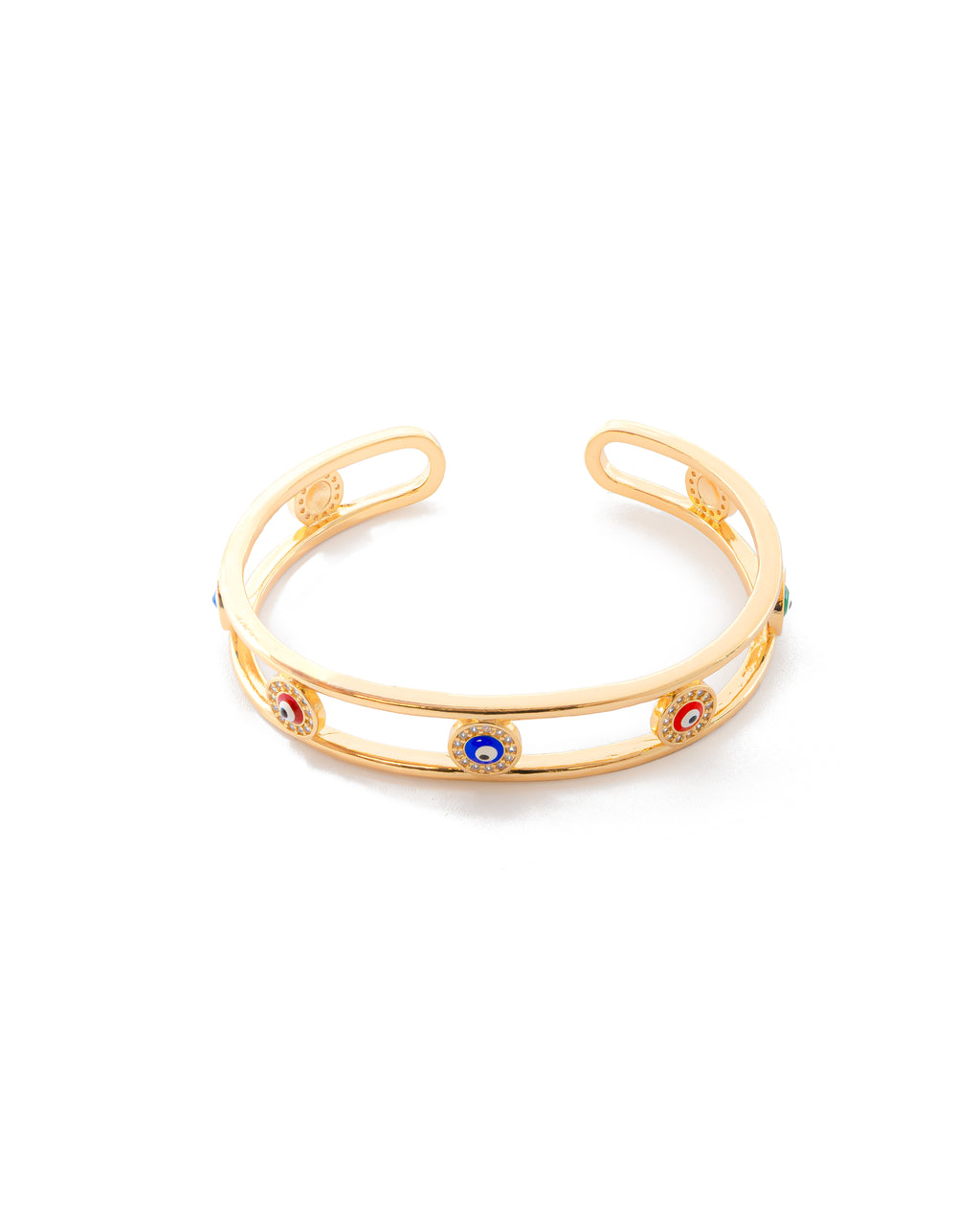 Brazalete Dorado con Piedras M3 Oro Laminado