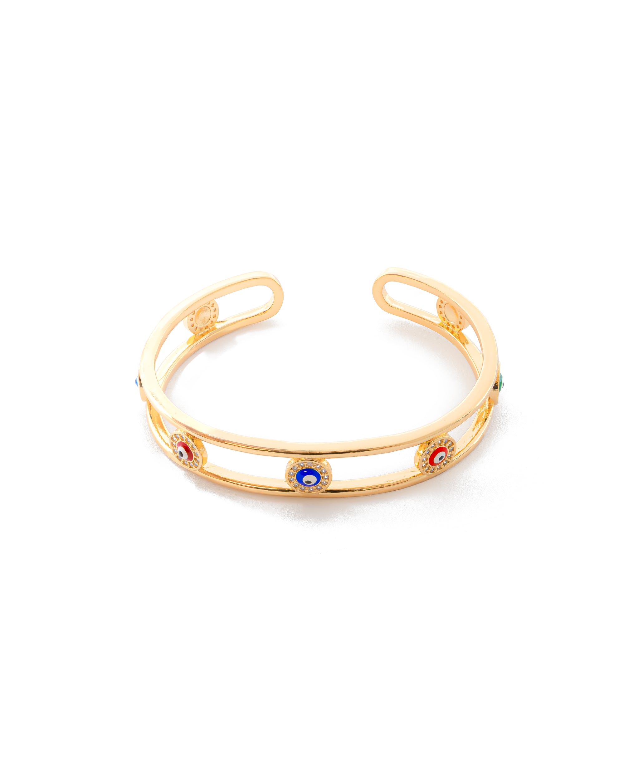 Brazalete Dorado con Piedras M3 Oro Laminado