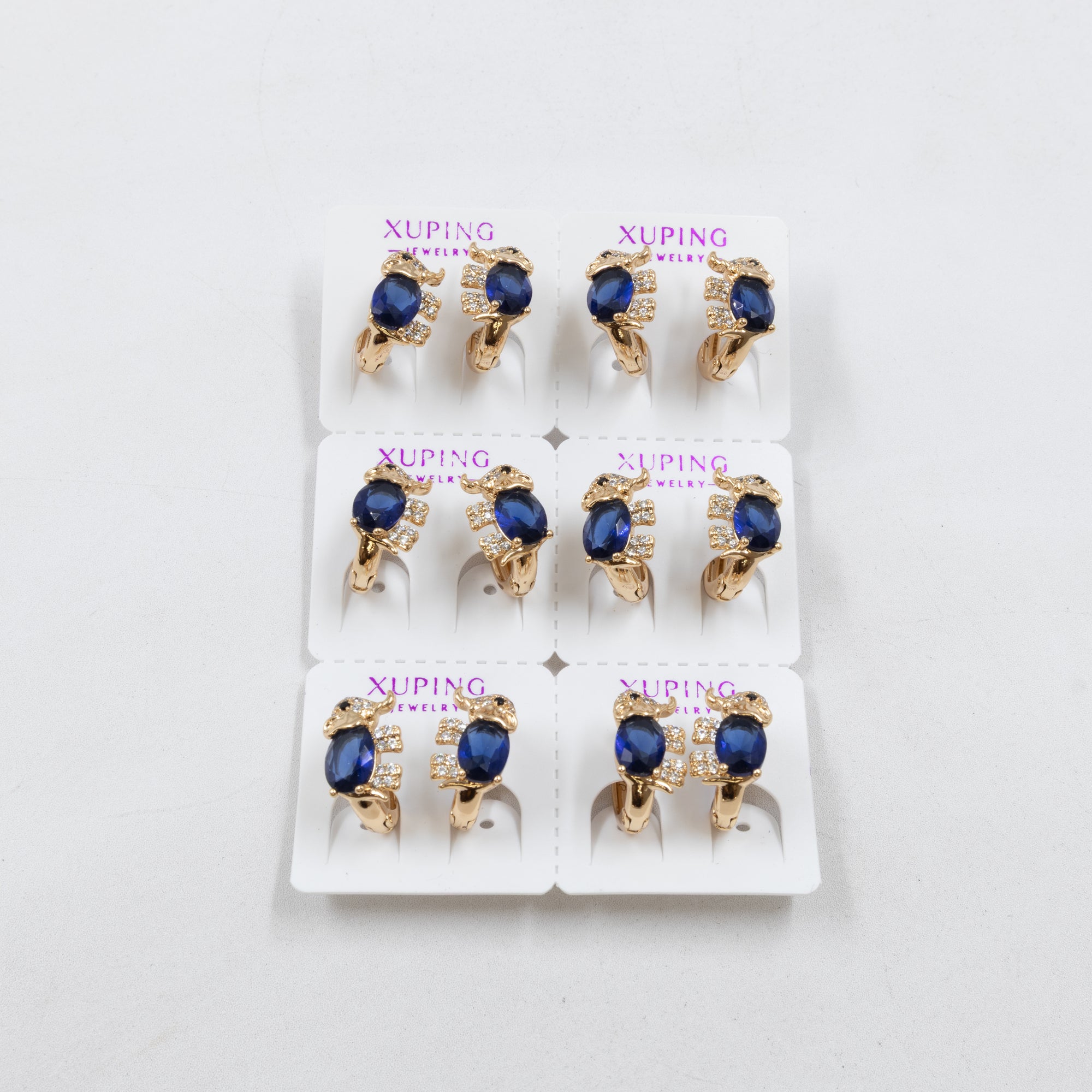 Paquete de 6 pares de Aretes Xuping Dorado M15 Oro Laminado