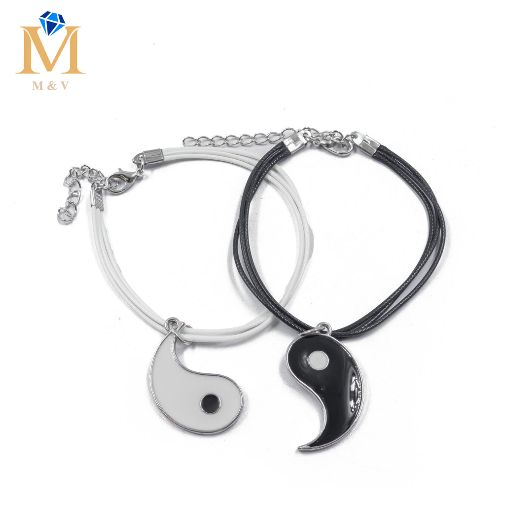 Pulseras de Ying Yang de Pareja M9 Oro Laminado