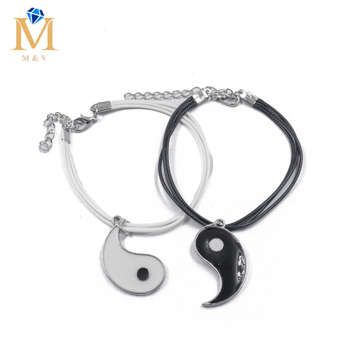 Pulseras de Ying Yang de Pareja M9 Oro Laminado