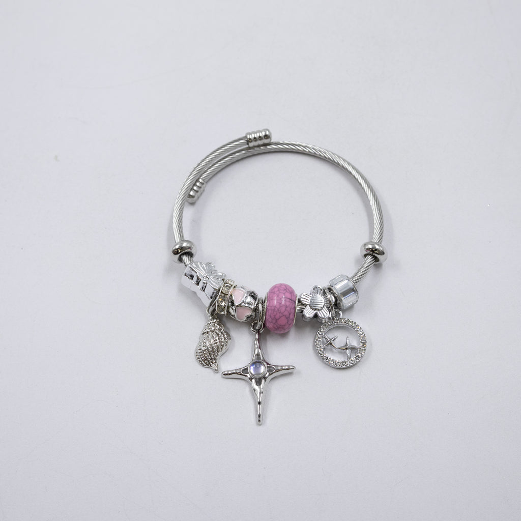 Pulsera tipo Pandora Plateados M12 Oro Laminado