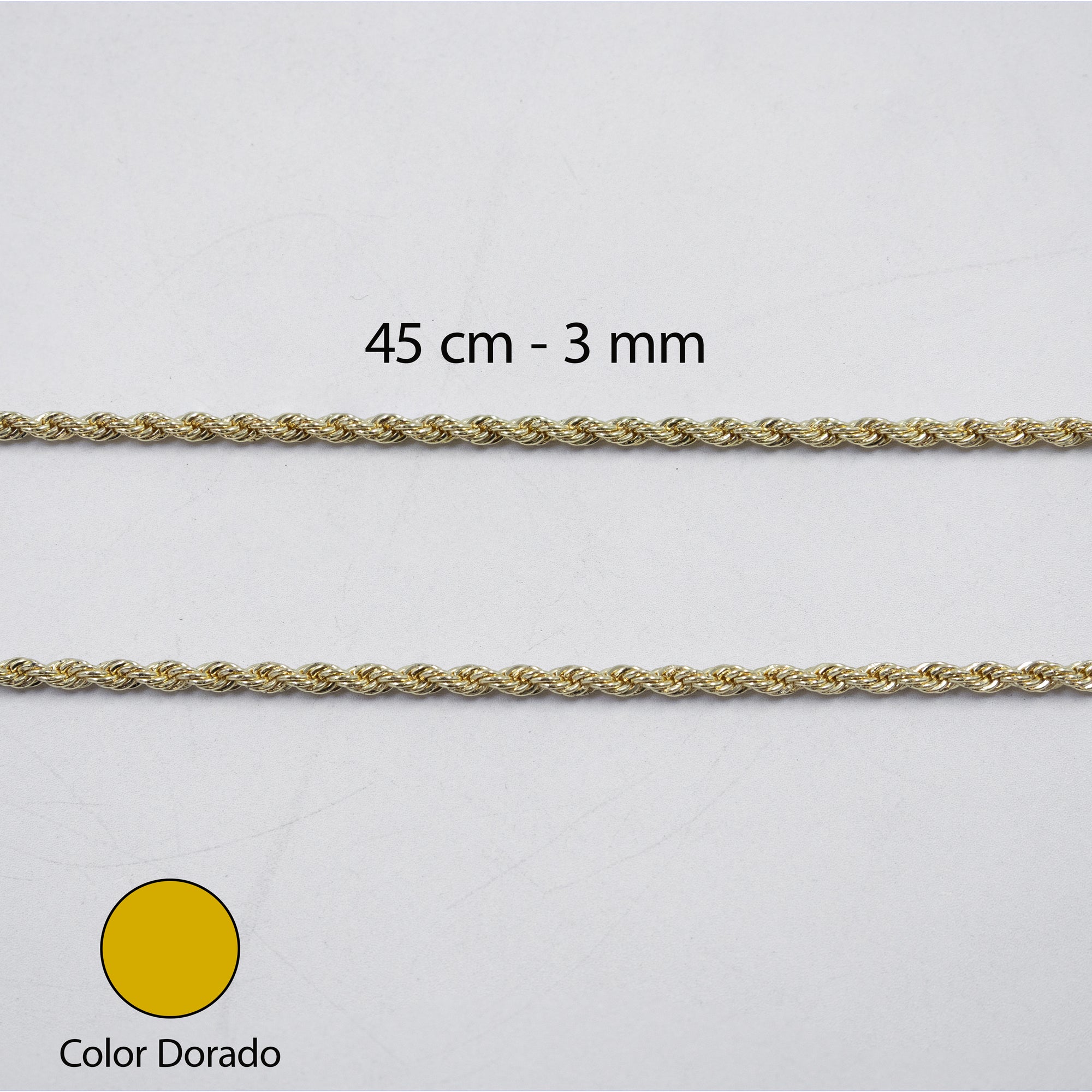 Cadenas Doradas Torsal de 45 cm M4 Oro Laminado
