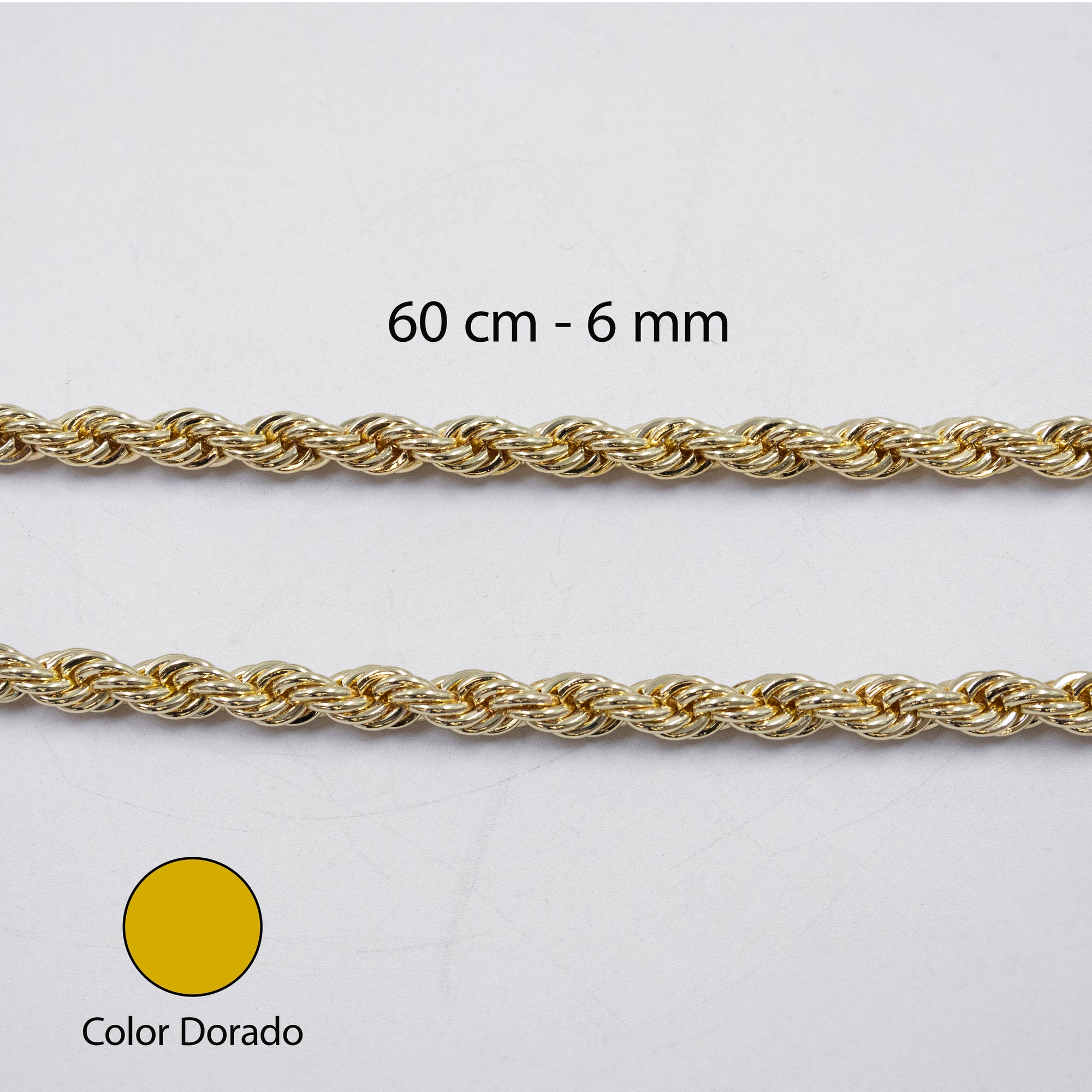 Cadenas Doradas Torsal de 60 cm M7 Oro Laminado