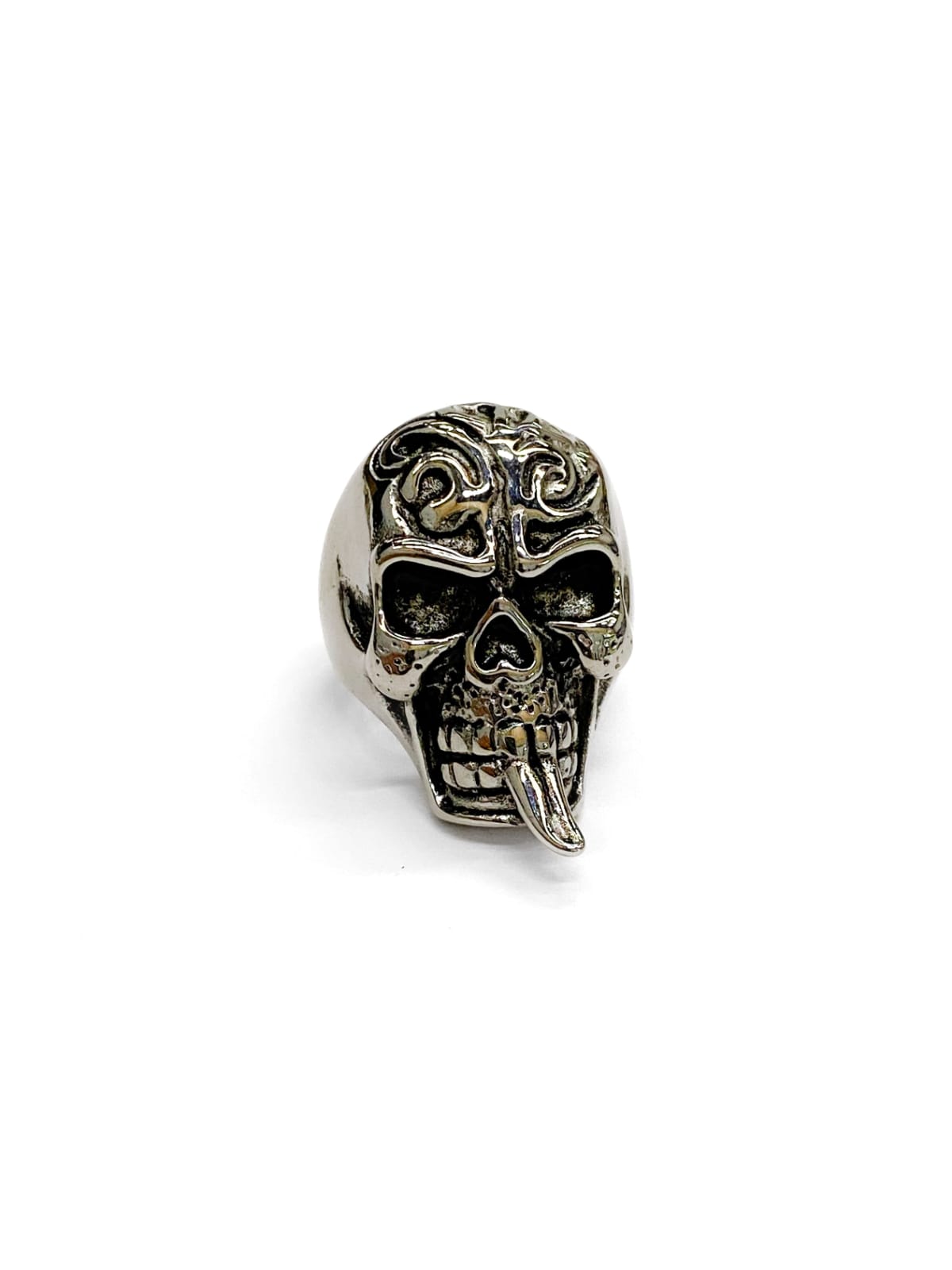 Anillo Calavera Plateado y Dorado Acero Inoxidable M17