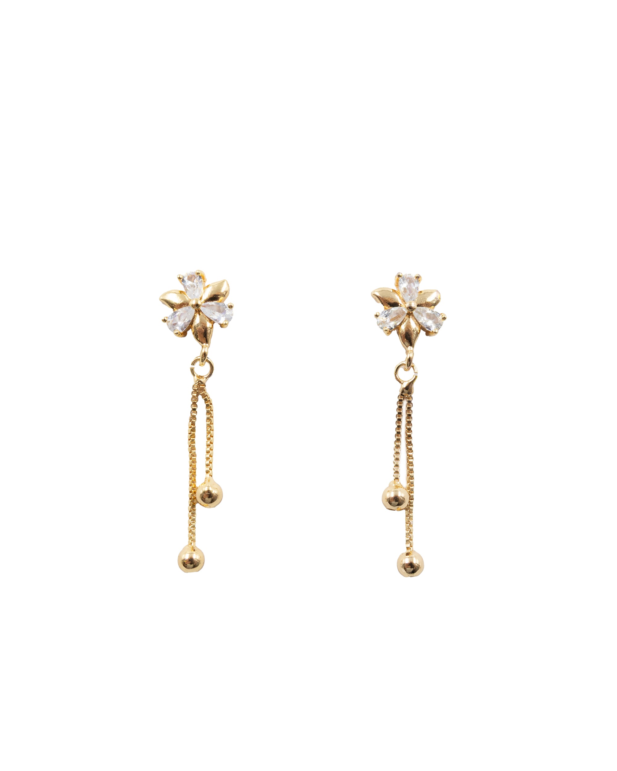 Aretes Dorados Largos M6 Oro Laminado