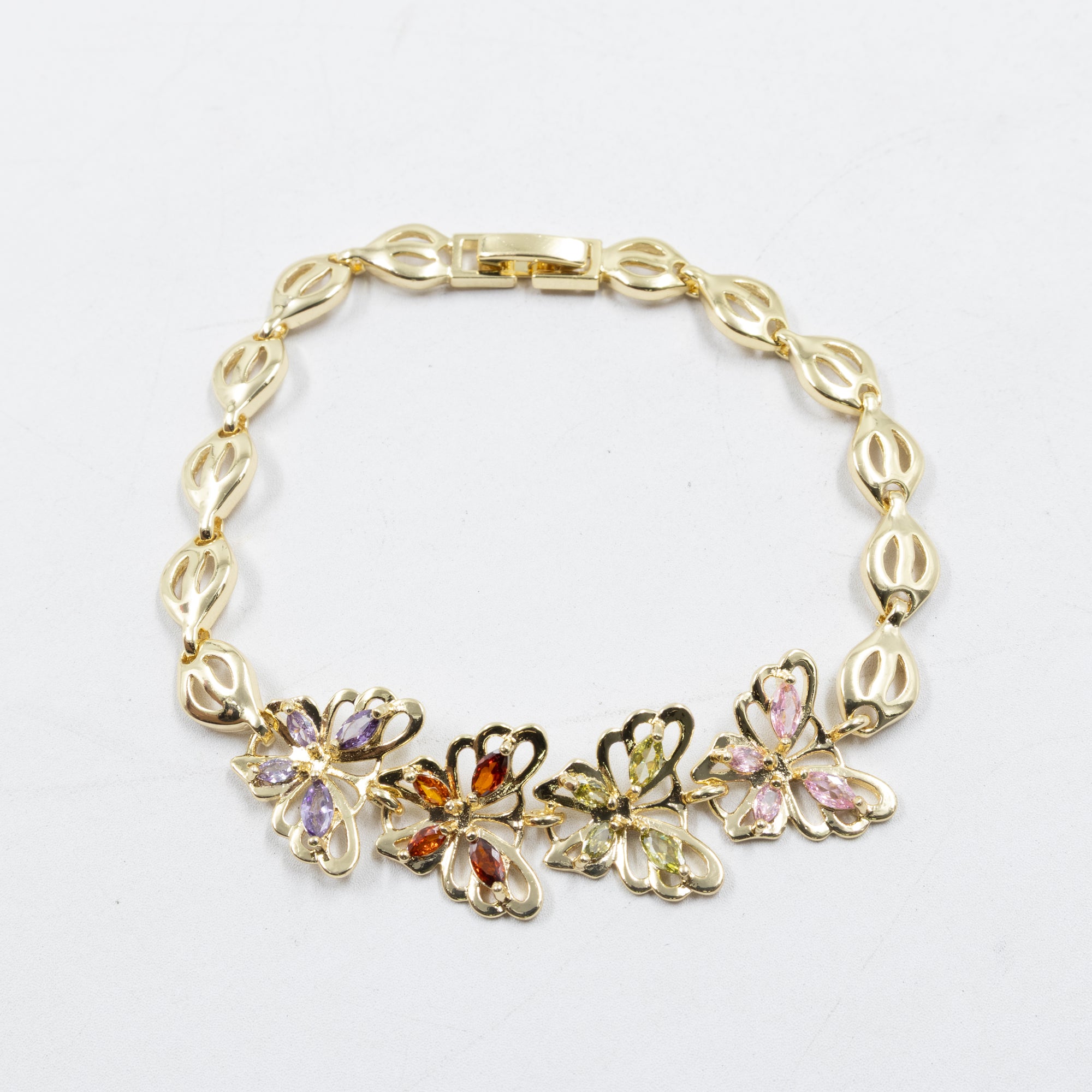Pulseras Doradas con Piedras M5 Oro Laminado