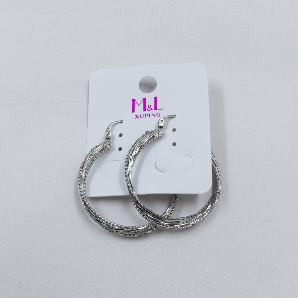 Aretes Plateados de Broche M16 Oro Laminado