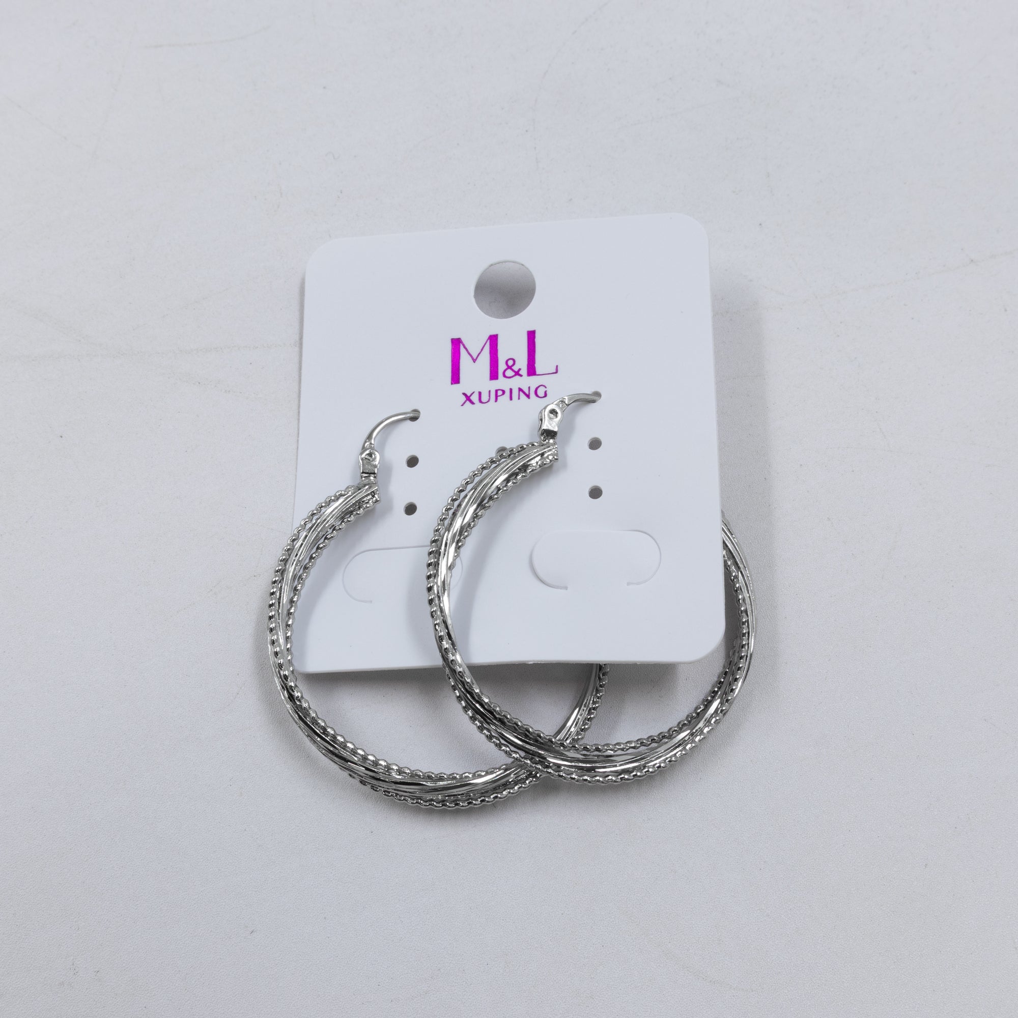 Aretes Plateados de Broche M16 Oro Laminado