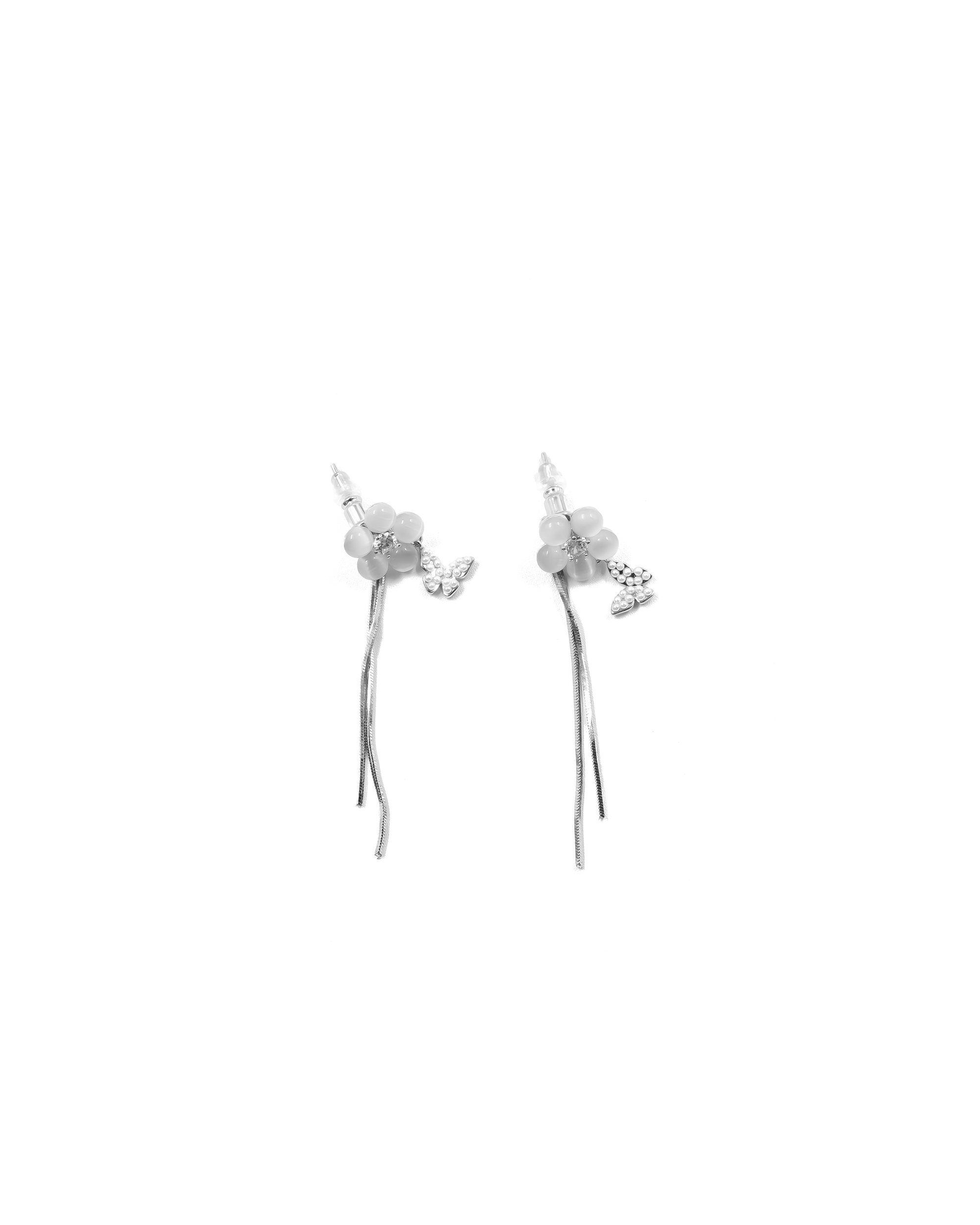 Aretes Largos Ansheli Plateados M21 Oro Laminado