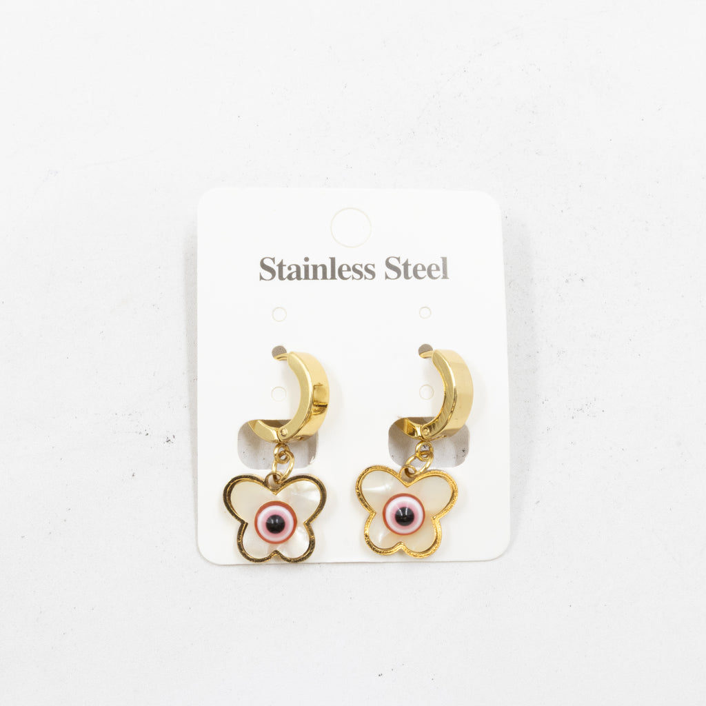 Aretes  Dorados de Ojo Turco M3 Oro Laminado