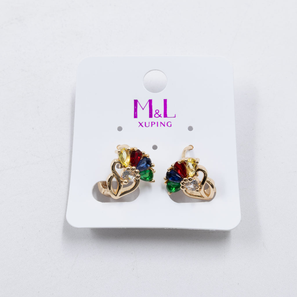 Aretes Dorados Xuping de Poste M4 Oro Laminado