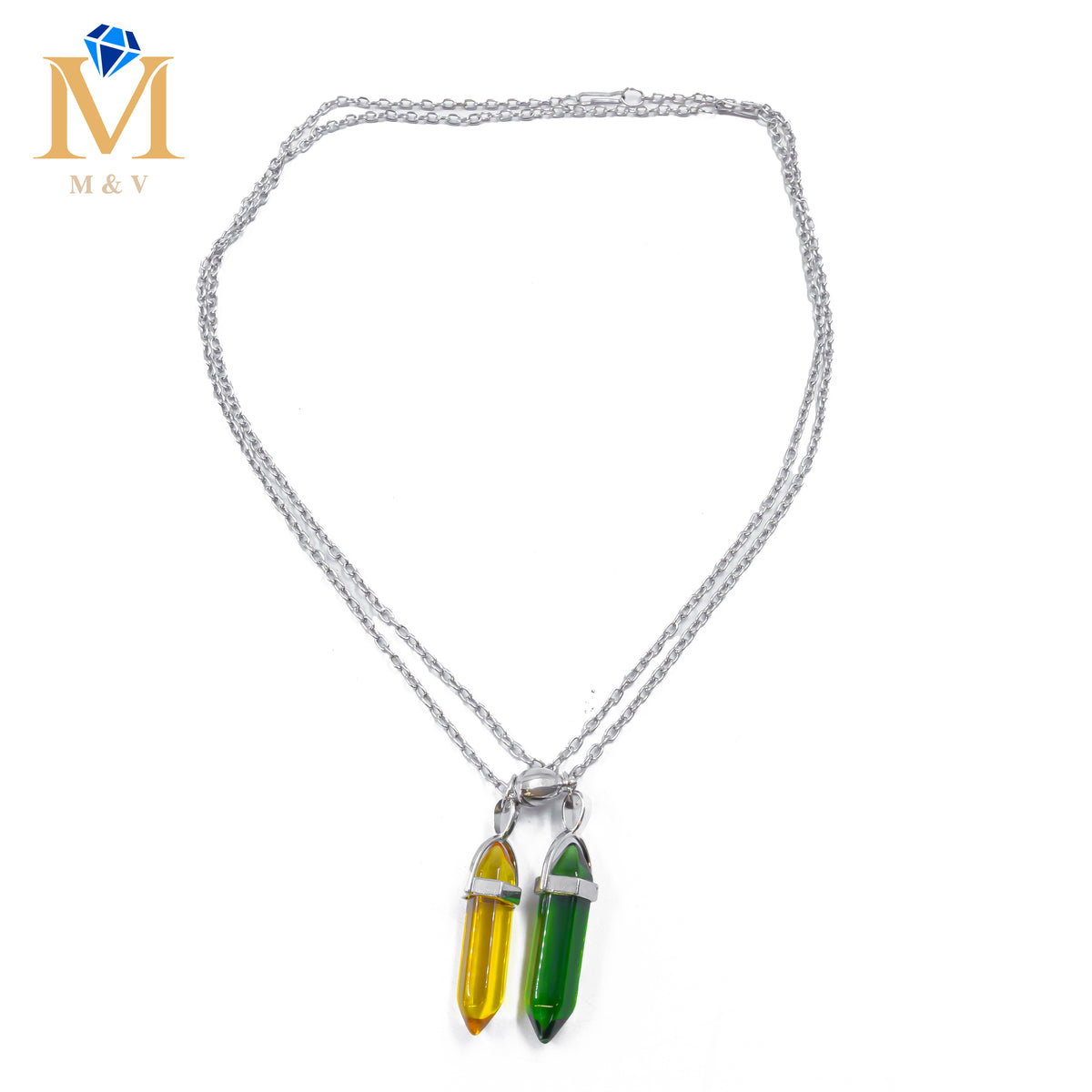 Collares en Pareja de piedras con iman M13 Acero Inoxidable