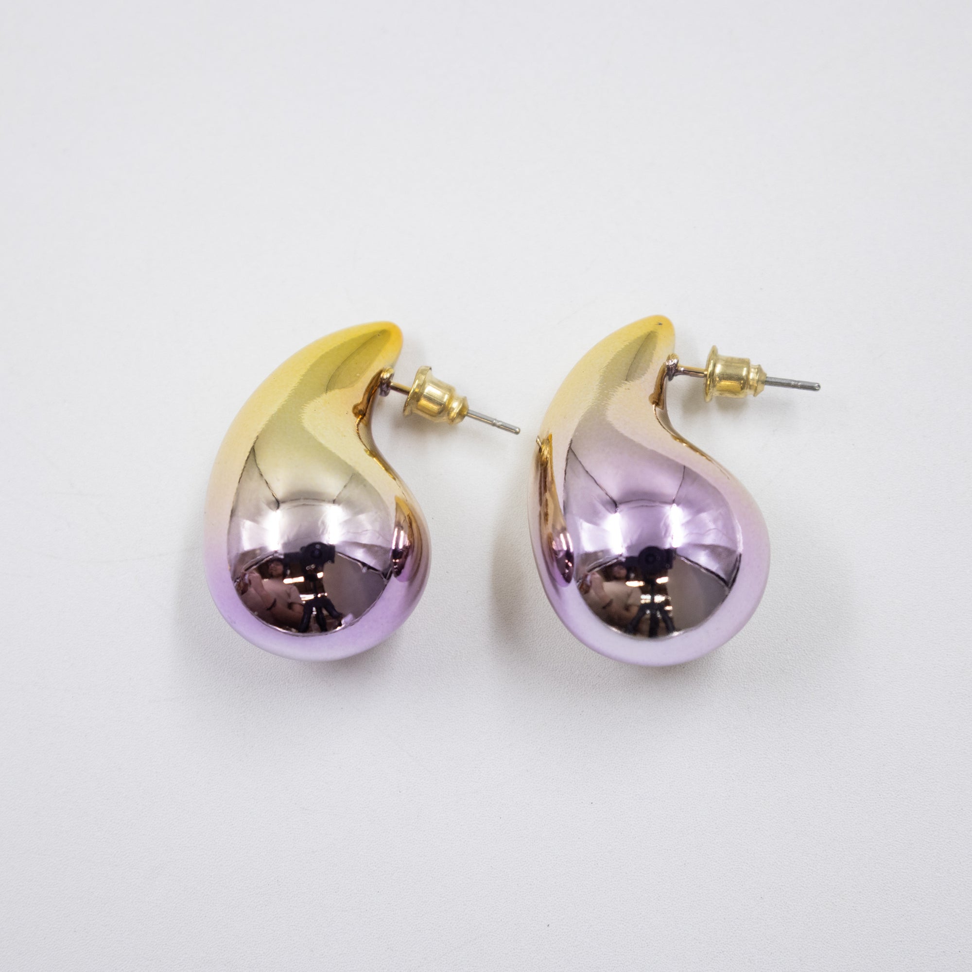 Aretes Grandes de colores M5 Oro Laminado