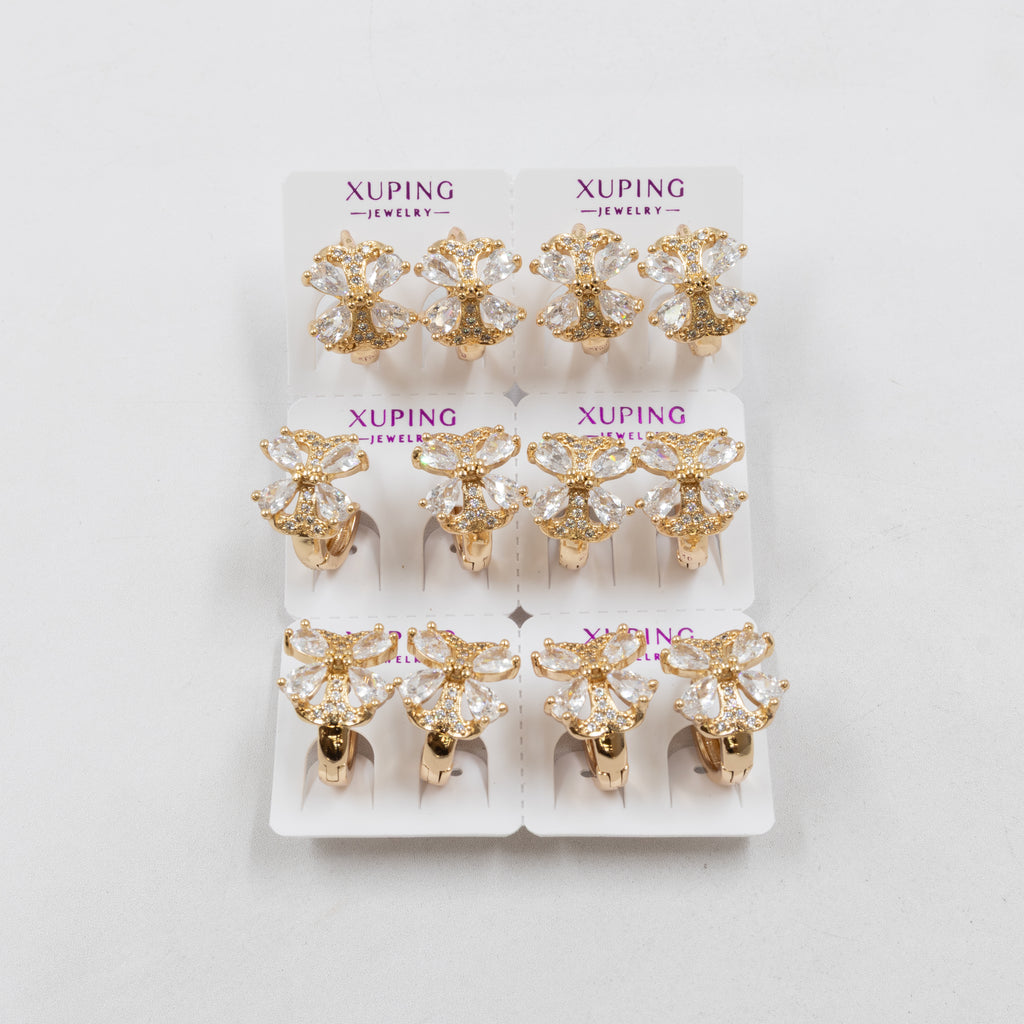 Paquete de 6 pares de Aretes Xuping Dorado M16 Oro Laminado