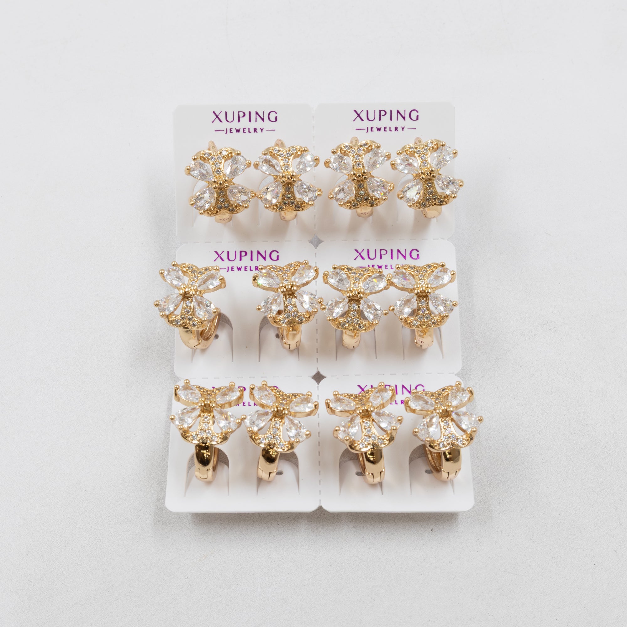 Paquete de 6 pares de Aretes Xuping Dorado M16 Oro Laminado