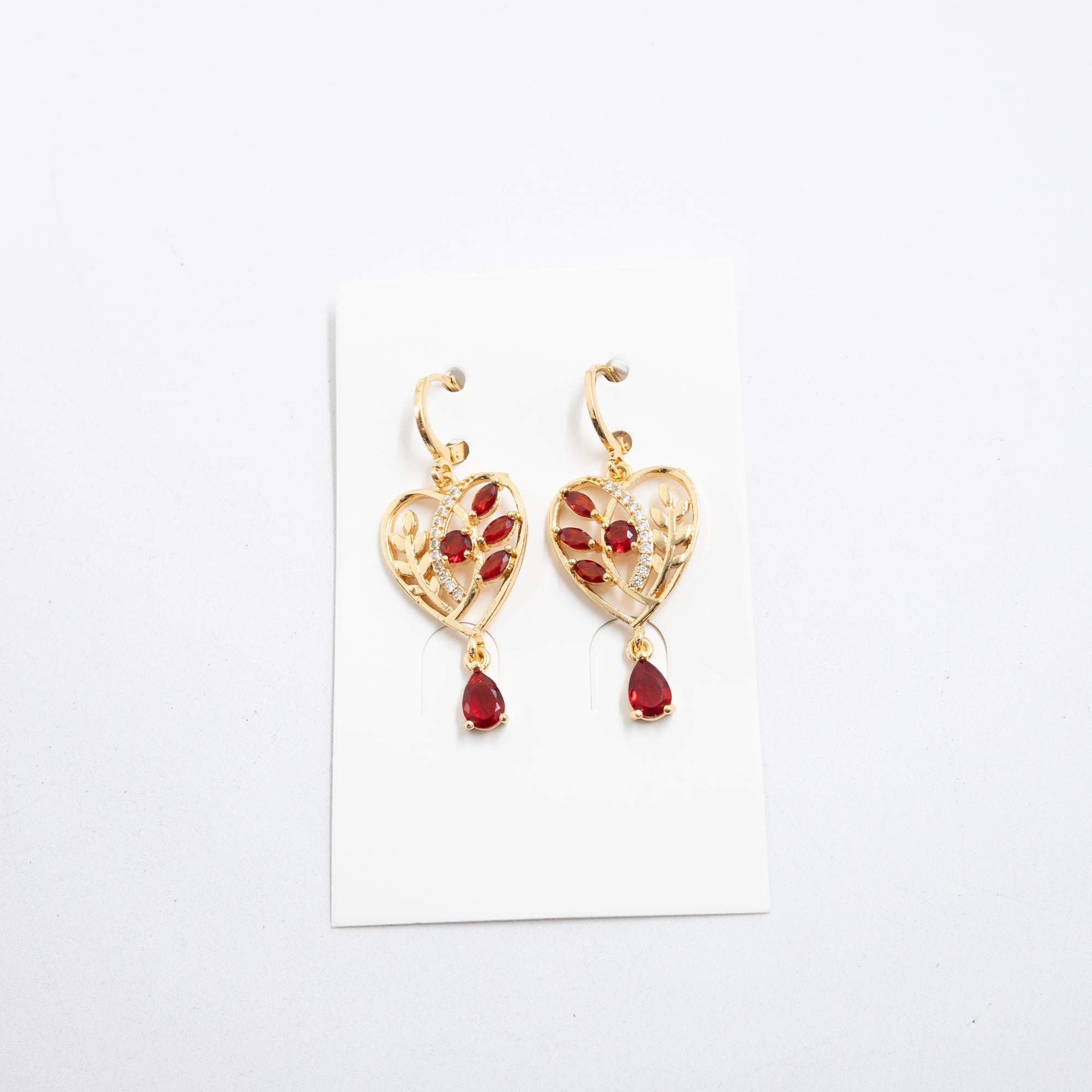 Aretes Largos Dorados con piedras M6 Oro Laminado