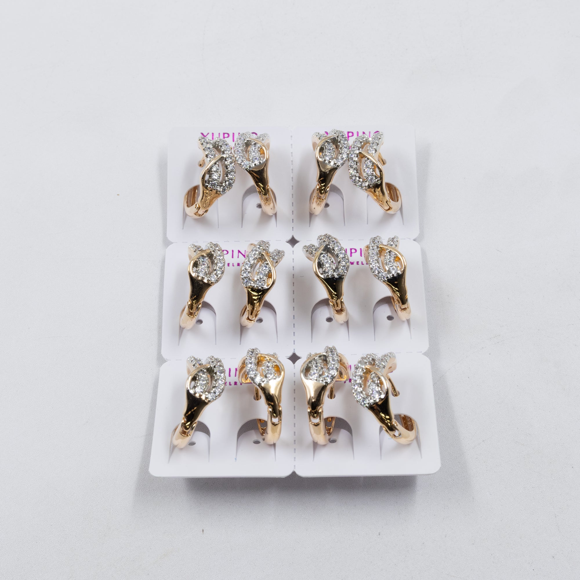 Paquete de 6 pares de Aretes Xuping Dorado M26 Oro Laminado
